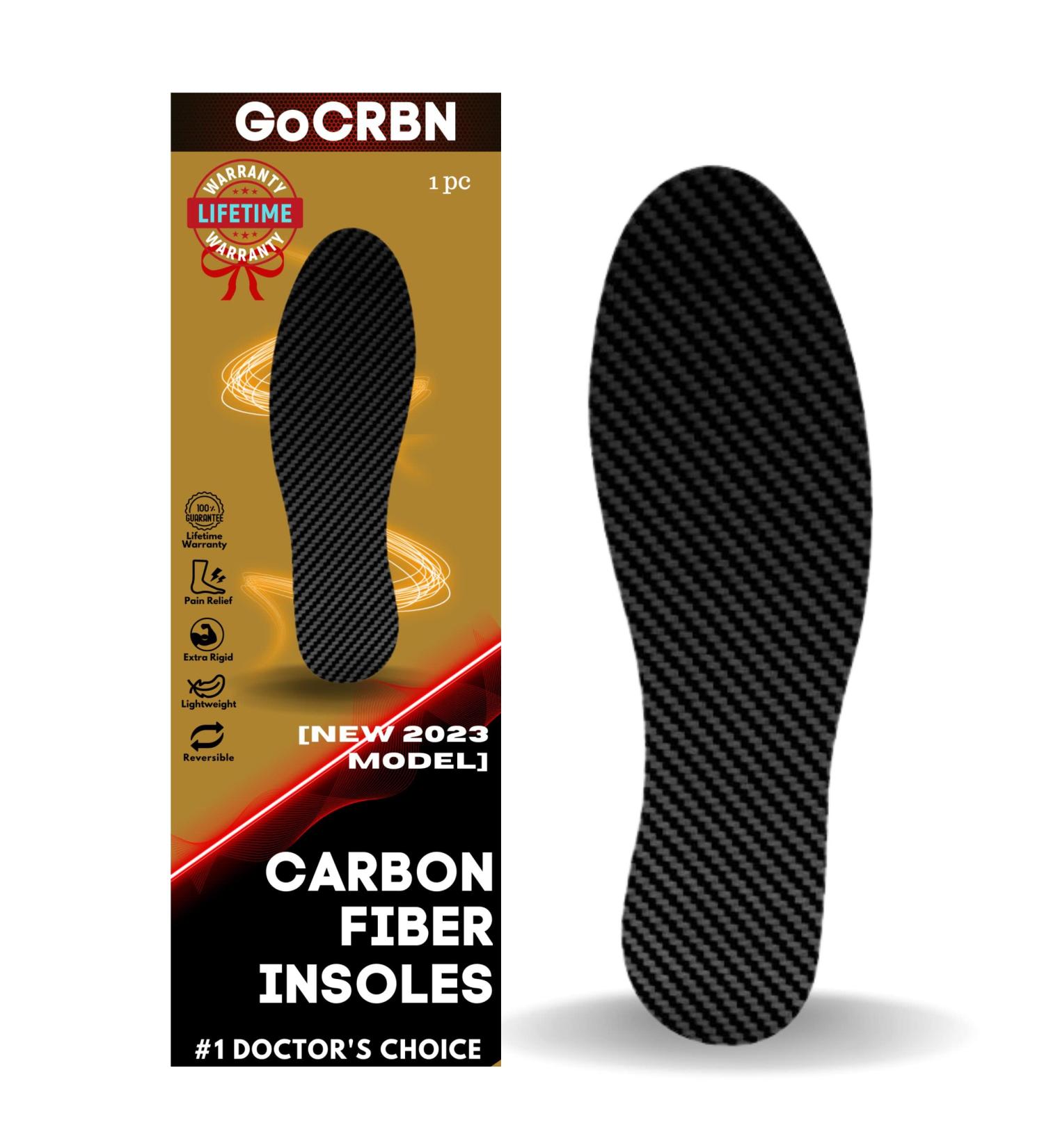 Carbon Fiber Insole for Toe Pain Relief | Rigid Inserts for Shoes | Recovery from Turf Toe, Hallux Rigidus & Arthritis | Men 8.5 / Women 9.5 - Buy Online on GoSupps.com