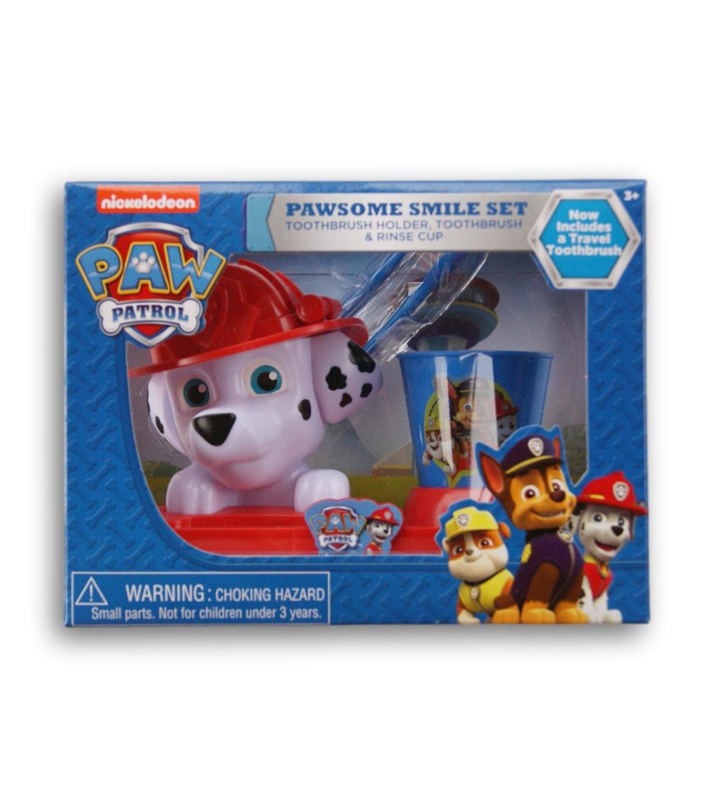 Paw Patrol Pawesome Smile Set - Toothbrush Holder, Toothbrush & Rinse Cup