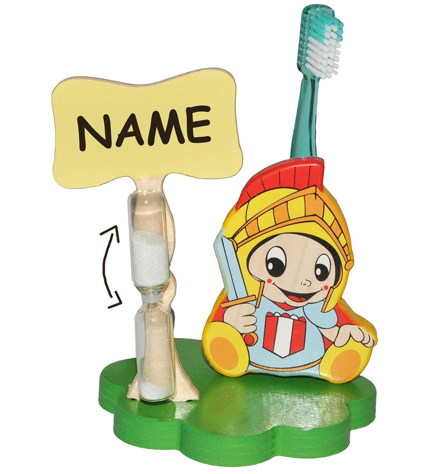 Knight Toothbrush Holder & Tooth Cleaning Clock for Kids | Wooden Bathroom Decor | alle-meine.de GmbH - Buy Online on GoSupps.com