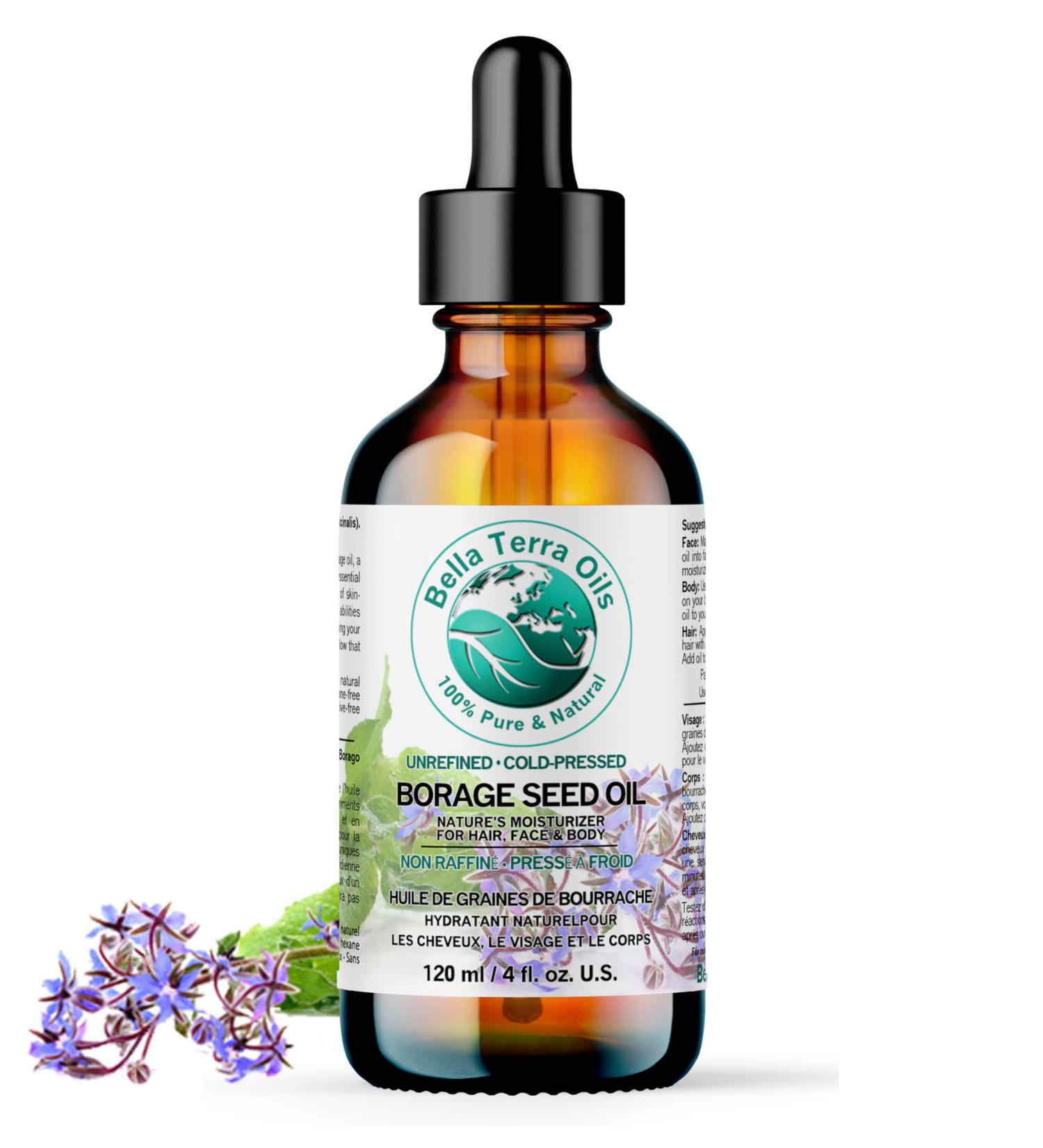 Borage Seed Oil 120 ml 100% Pure Cold-pressed Unrefined PA-free - Bella Terra Oils 120 ml (Pack of 1) - Buy Online on GoSupps.com
