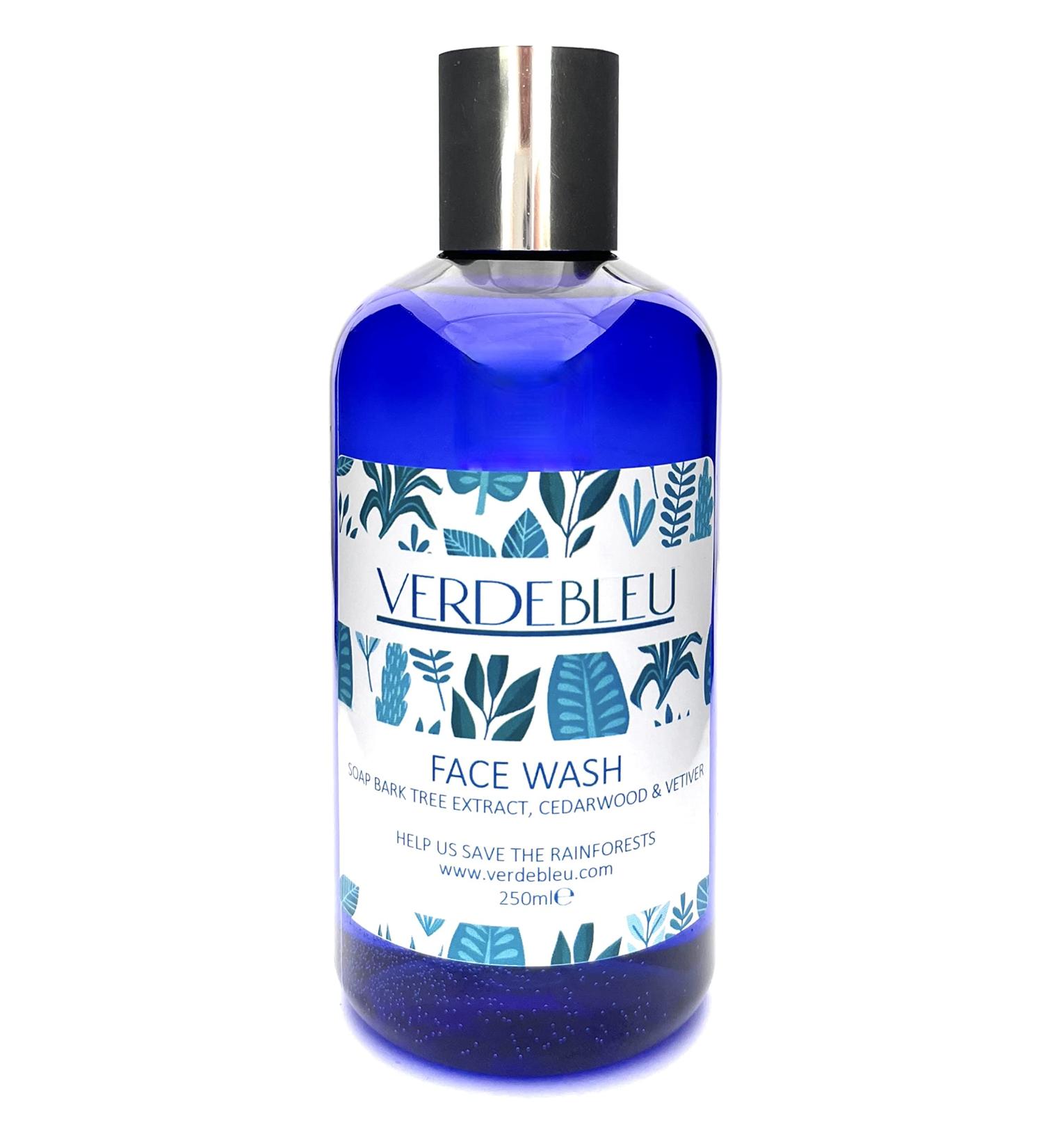 Verdebleu - 99% Natural Face Wash - Aloe Vera Cedarwood Vetiver. No Sulfates/Parabens No Soap. pH 5.5 Sensitive Skin. We Donate 5% of Profit to Save the Rainforest. 250ml - Buy Online on GoSupps.com