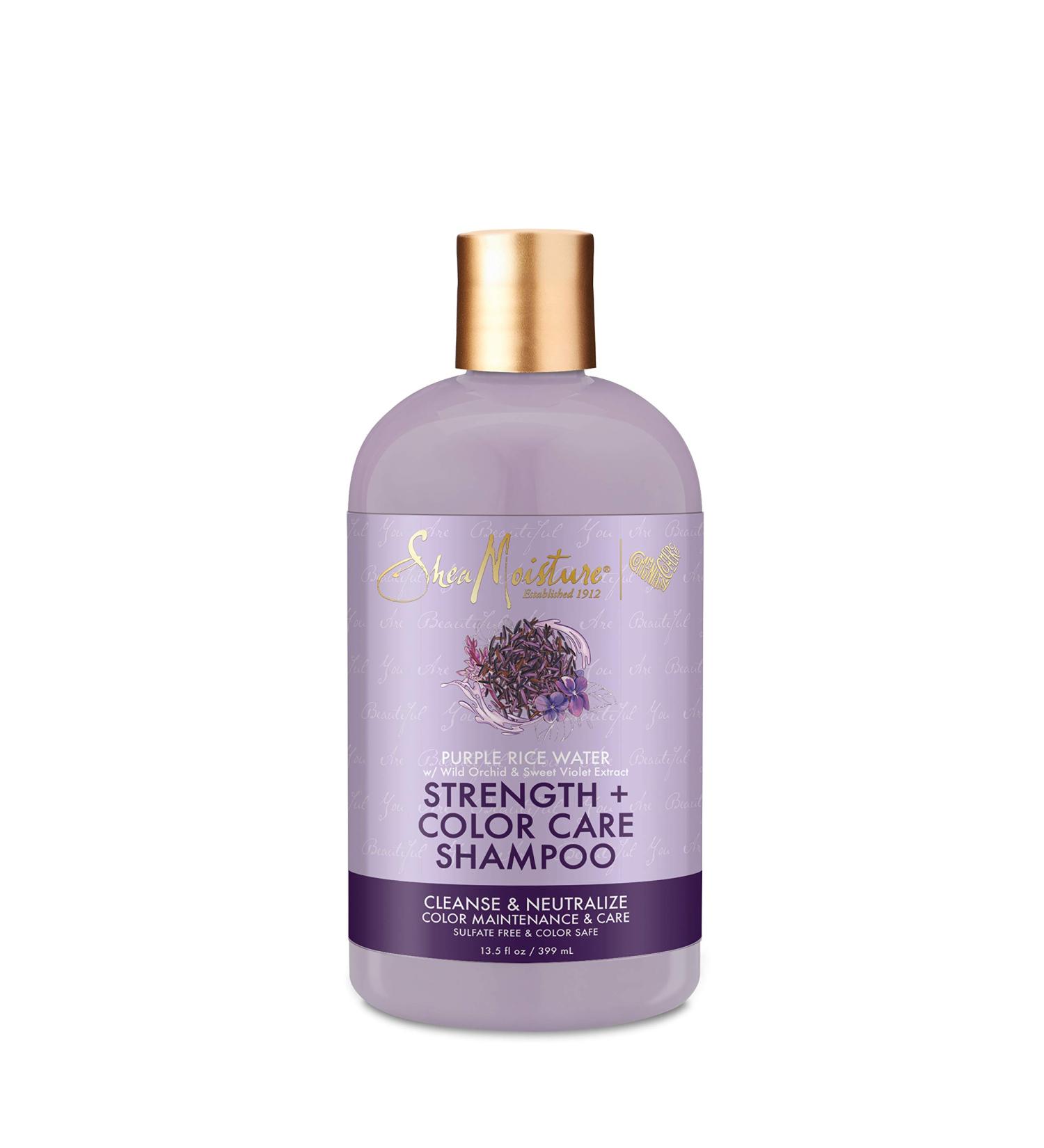 SheaMoisture Strength + Color Care Shampoo - Purple Rice Water 13.5 oz | Nourish & Protect Colored Hair - Buy Online on GoSupps.com