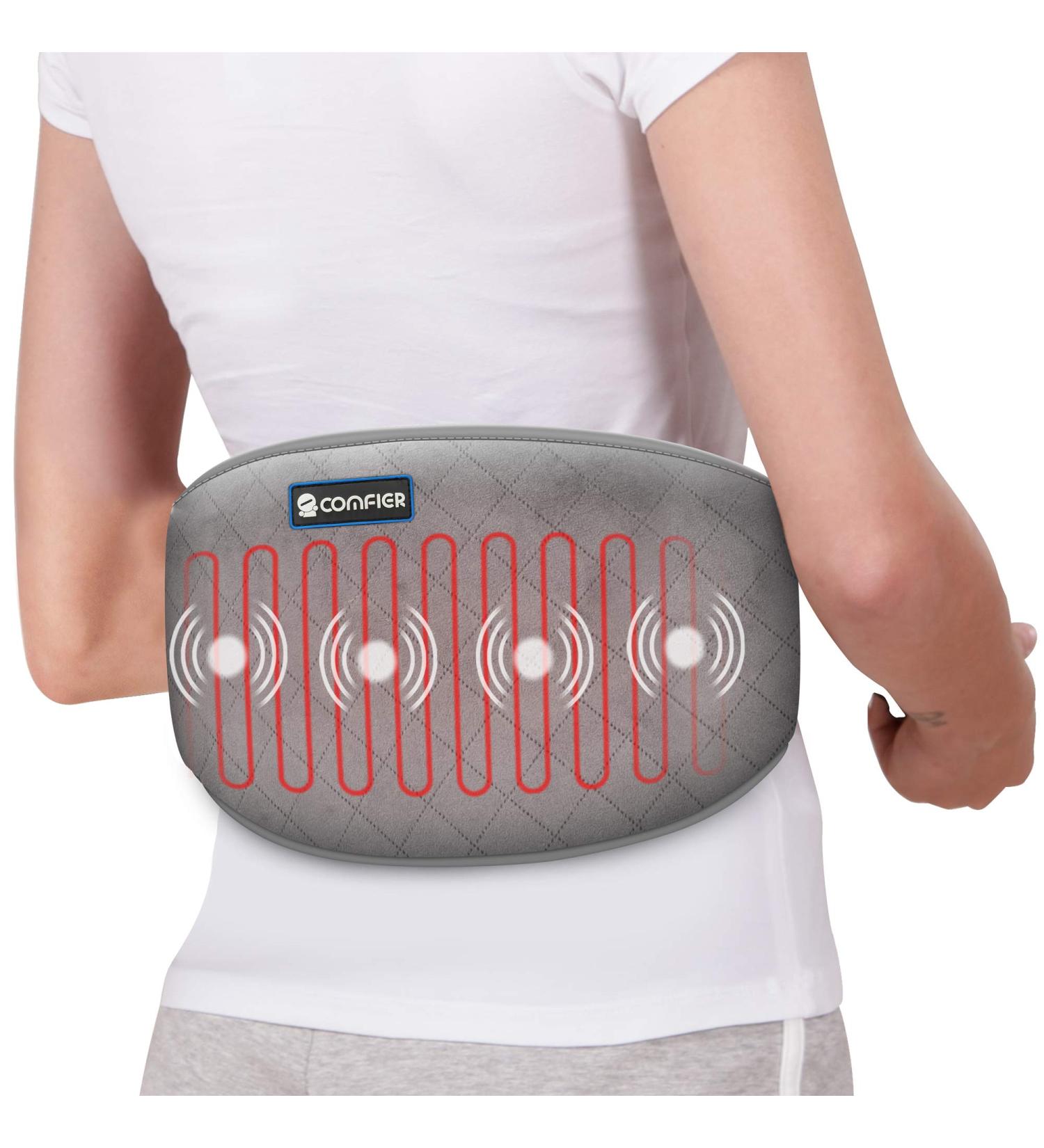 Comfier Heating Pad with Massager - Heated Waist Massage Belt for Back Pain | 2 Heat Levels & 3 Massage Modes | Cramps & Lumbar Heat Therapy - Gray - Buy Online on GoSupps.com