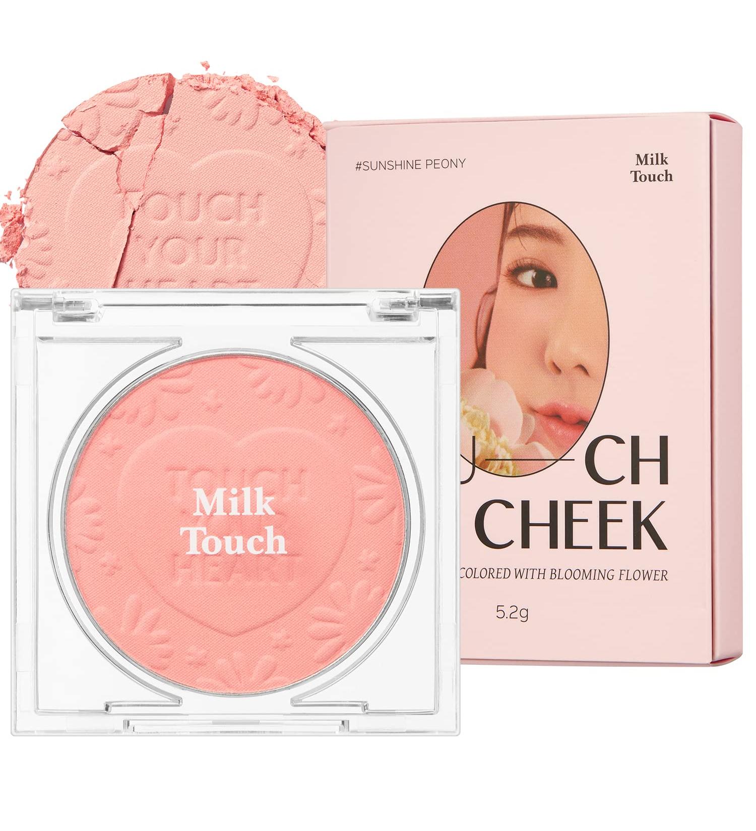 MILKTOUCH Touch My Cheek in Bloom Blush - 0.18oz (05 Sunshine Peony) | Airy-Texture Pressed Powder Blush for Oil Control and Lovely Color - Buy Online on GoSupps.com