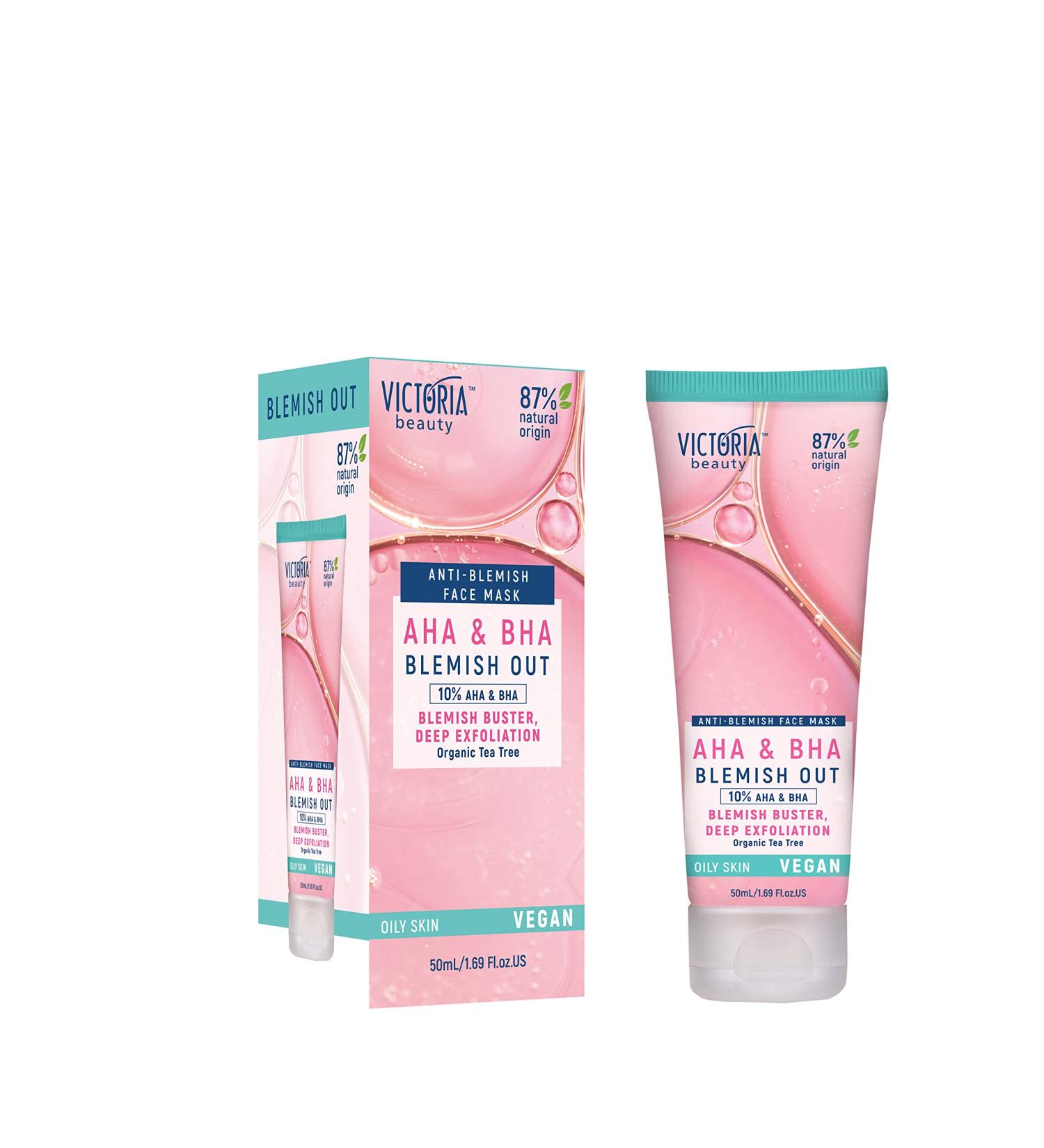 Victoria Beauty AHA BHA Peeling Mask - Anti-Pimple Face Mask with Salicylic Acid for Blemish & Oily Skin | Vegan Formula 50ml - Buy Online on GoSupps.com