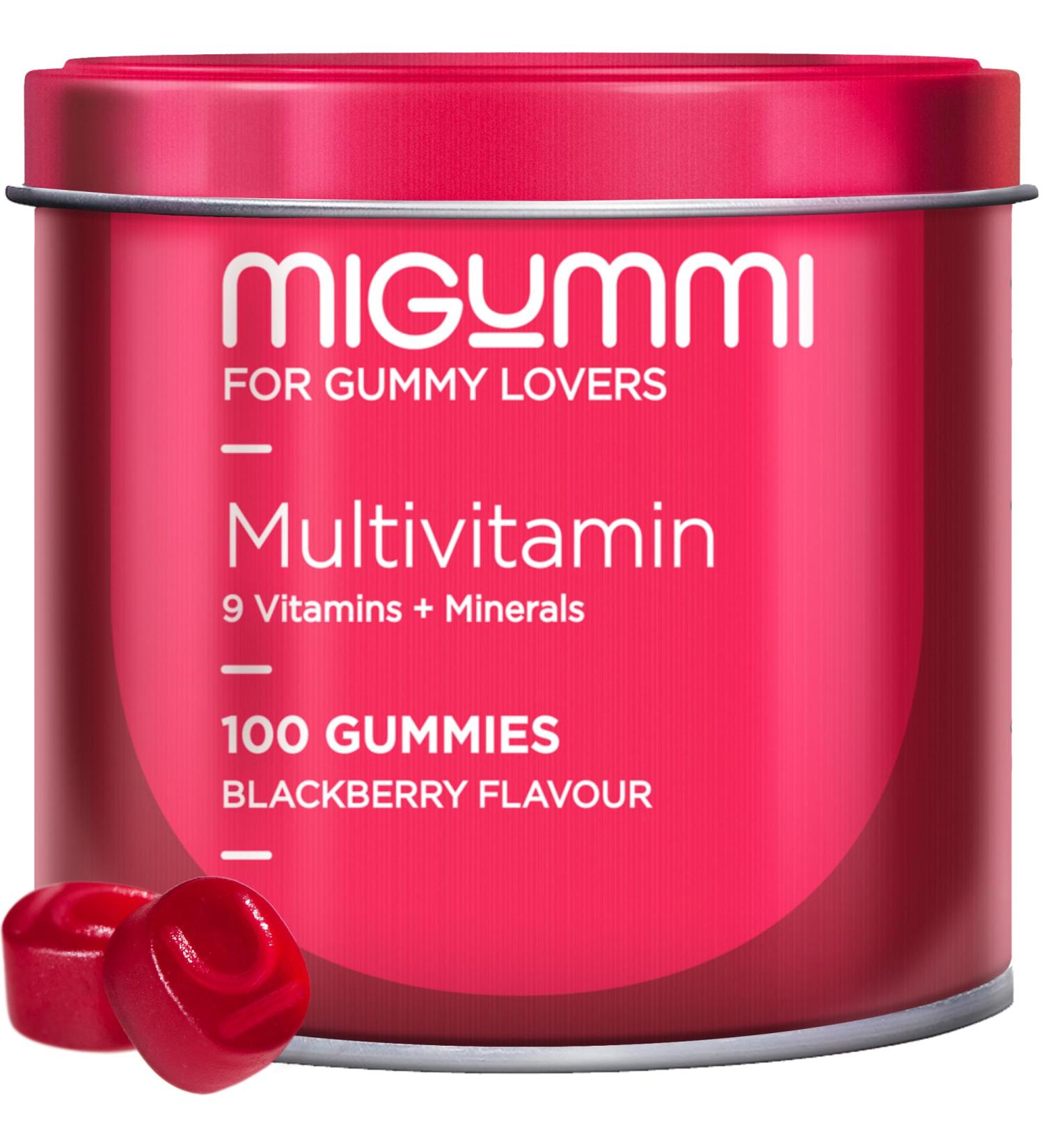 Multivitamin Gummies | 100 Natural Blackberry Flavor Gummies | Vitamins C D B12 E A B6 B5 Folic Acid Biotin Biotin Zinc Iodine Choline | 12 Vitamins & Minerals | Vegans - Buy Online on GoSupps.com