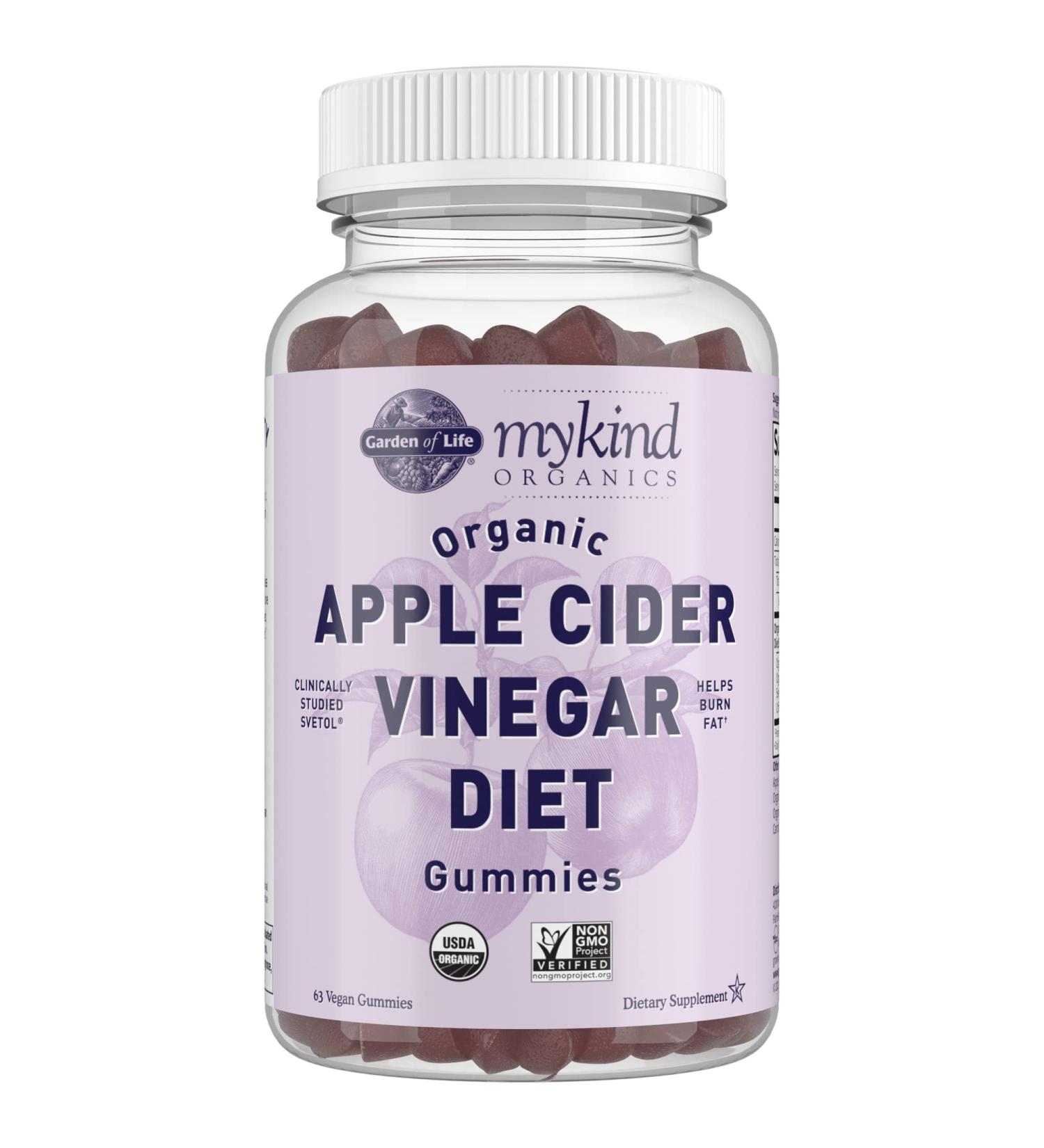 Organic ACV Diet Gummies by Garden of Life - 63 Vegan Gummies with Svetol Green Coffee Bean Extract for Weight Loss & Detox - Buy Online on GoSupps.com