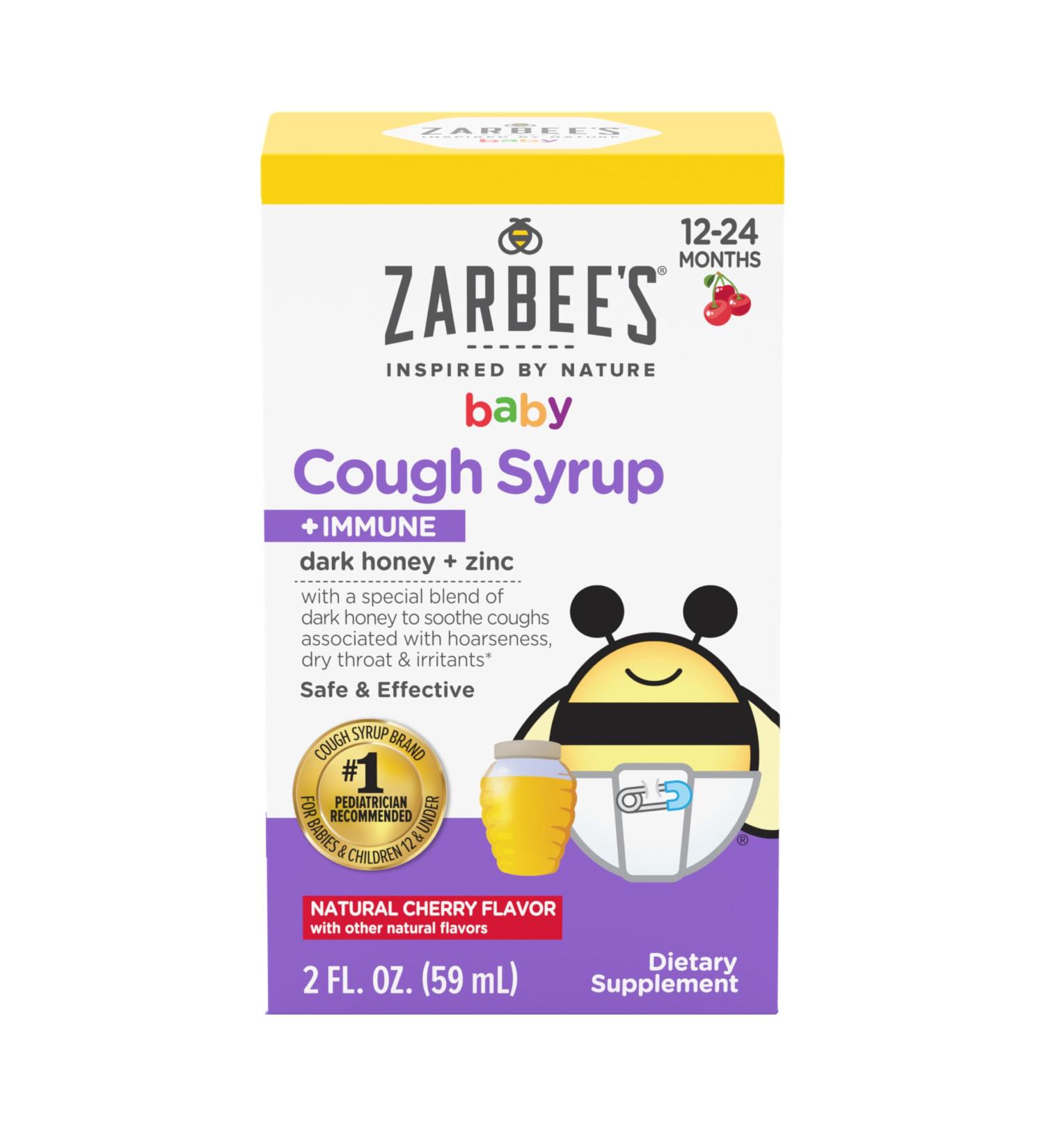 Zarbee's Baby Cough Syrup with Dark Honey & Zinc - Drug & Alcohol-Free Toddler Cough Relief Natural Cherry Flavor 2 Fl Oz - International Shipping Available - Buy Online on GoSupps.com