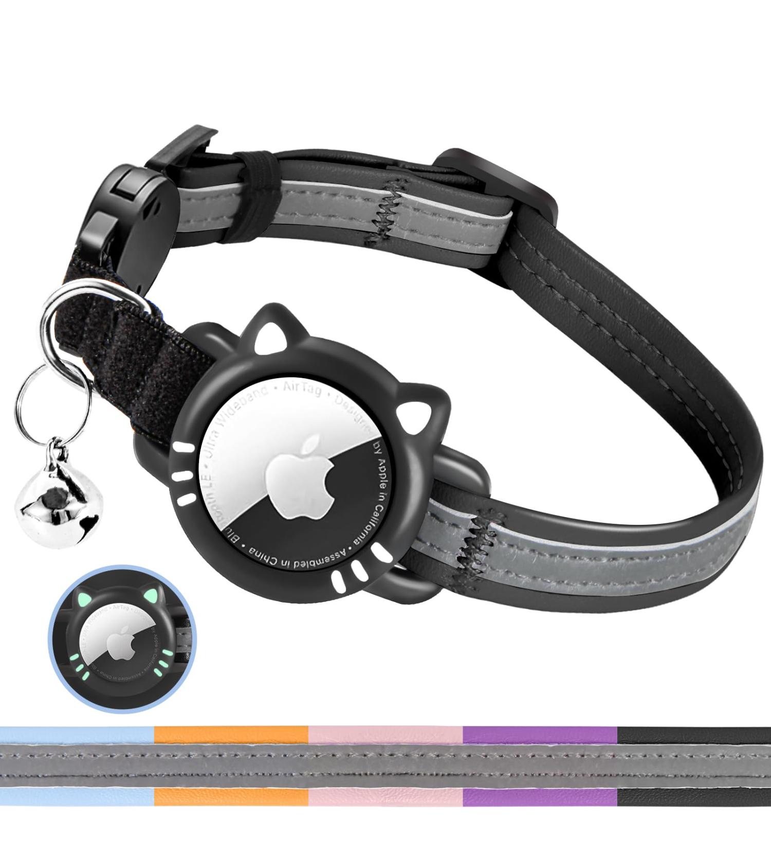 Agoumlux Reflective Cat Collar with Bell - Adjustable Breakaway Neck Band for Young Cats | XS Black (17.5-23 cm) - International Shipping Available - Buy Online on GoSupps.com
