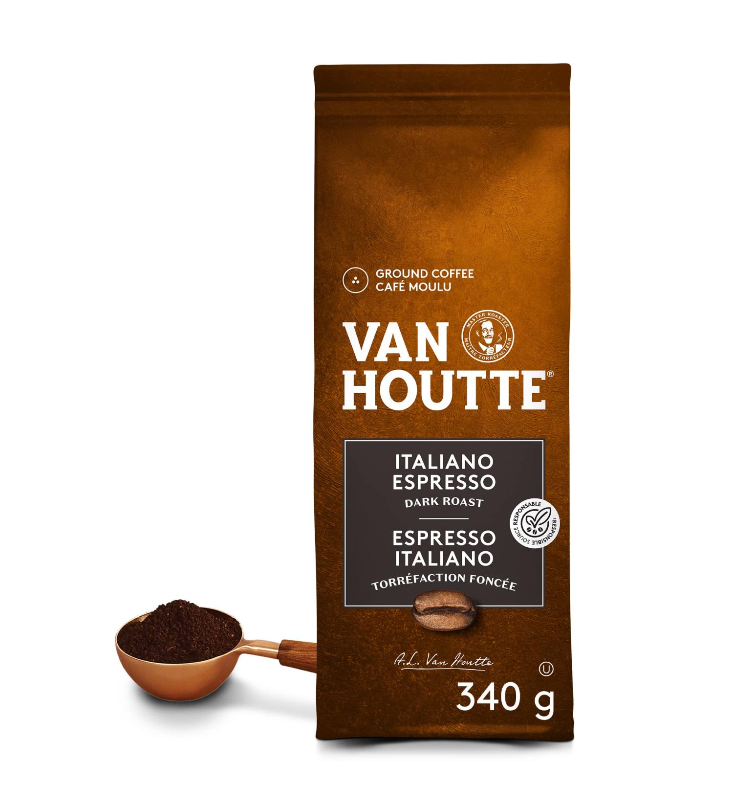 Van Houtte Italiano Espresso Ground Coffee 340g Can Be Used With Keurig Coffee Makers Italiano Espresso 1 Count ( Pack of 340 G ) - Buy Online on GoSupps.com