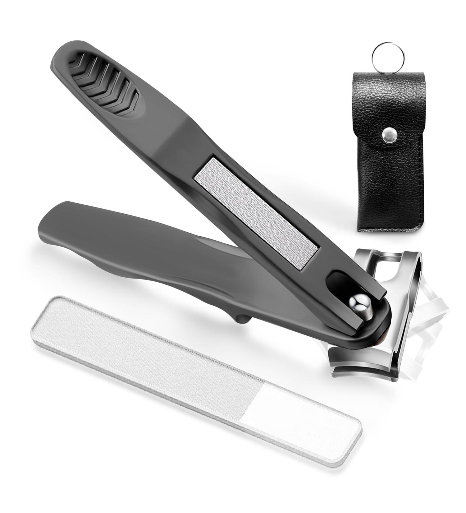 Ergonomic Toe Nail Clippers for Seniors - 360 Rotating Long Handle Clipper for Thick Toenails | Premium Steel with Glass File - Ideal for Men & Women - Buy Online on GoSupps.com