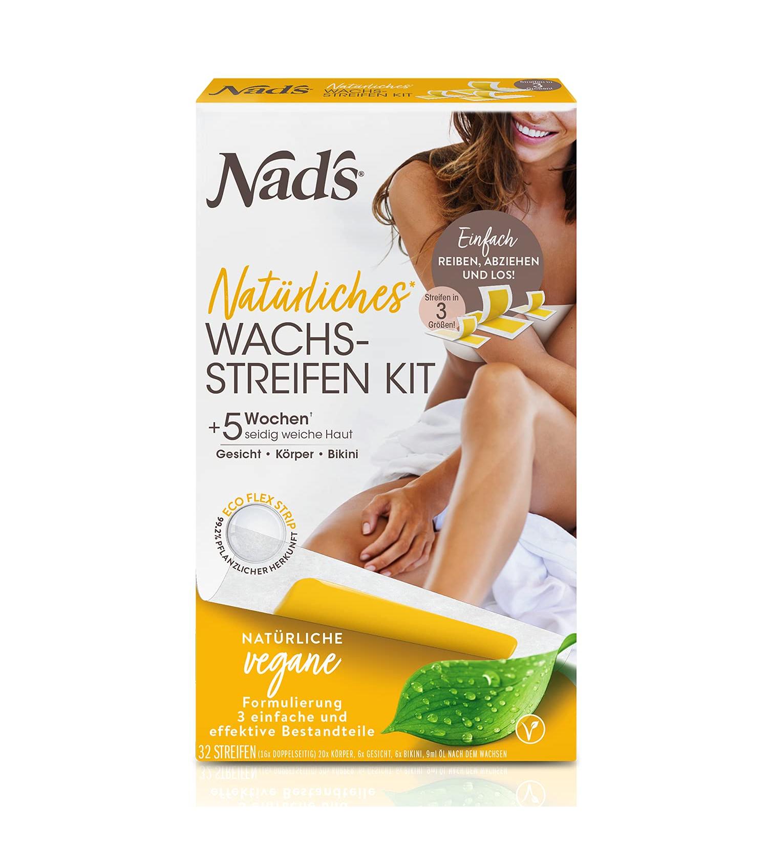 Nads Cold Wax Strips Set for Women - Natural Hair Removal for Face & Body Suitable for All Skin Types - Shop Internationally! - Buy Online on GoSupps.com
