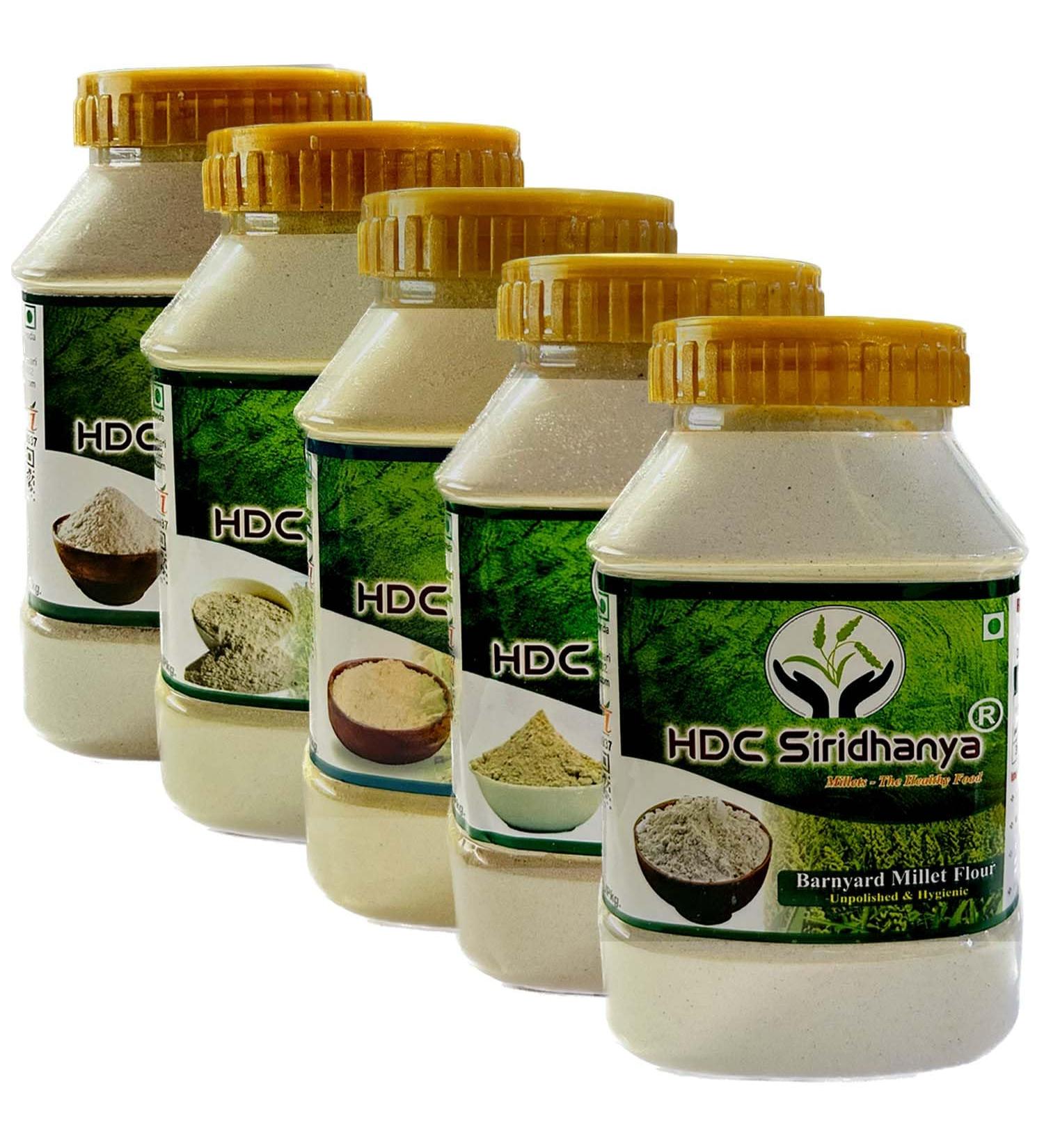 Siridhanya Millets Flour Unpolised & Hygienic Combo Pack of 5 Browntop Foxtail Kodo Barnyard and Little Natural Farm Produce High Fiber Millets Flour 2.5 kg (500 Gram. Each)  - Buy Online on GoSupps.com