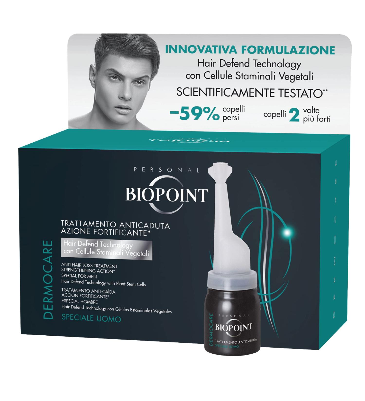 BIOPOINT Anti-ticadute treatment for men - 12 ampoules x 6 ml. - Buy Online on GoSupps.com