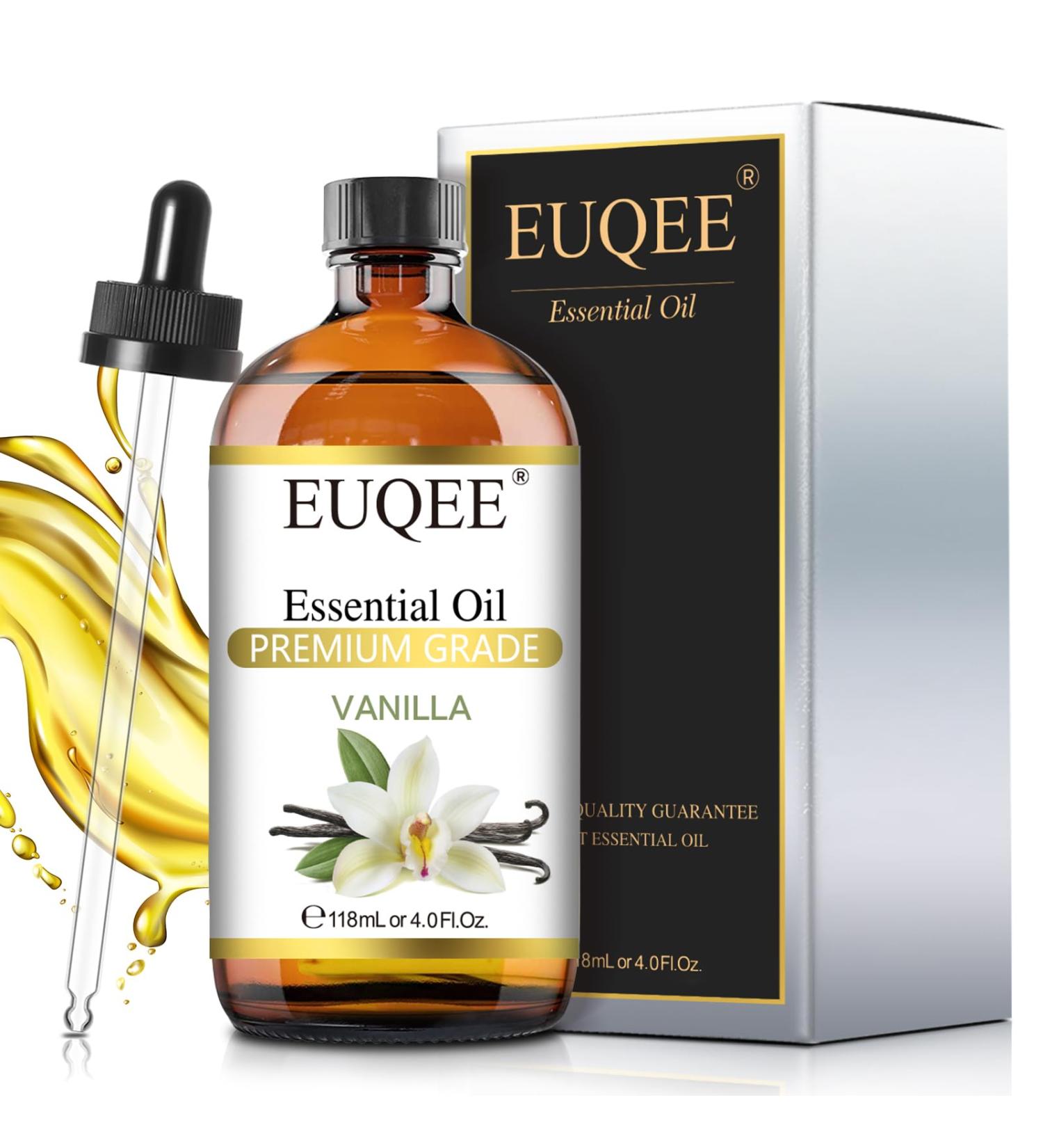 EUQEE 118ml Vanilla Essential Oil Pure Vanilla Fragrance Essential Oil for Diffuser Massage DIY Soap Candle Making Skin & Hair Care - 4.0 Fl Oz - Buy Online on GoSupps.com