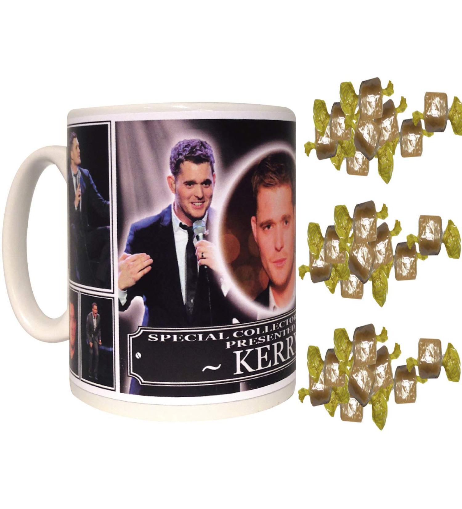 Michael Buble Personalised Icon Gift Mug with Sweets - Buy Online on GoSupps.com