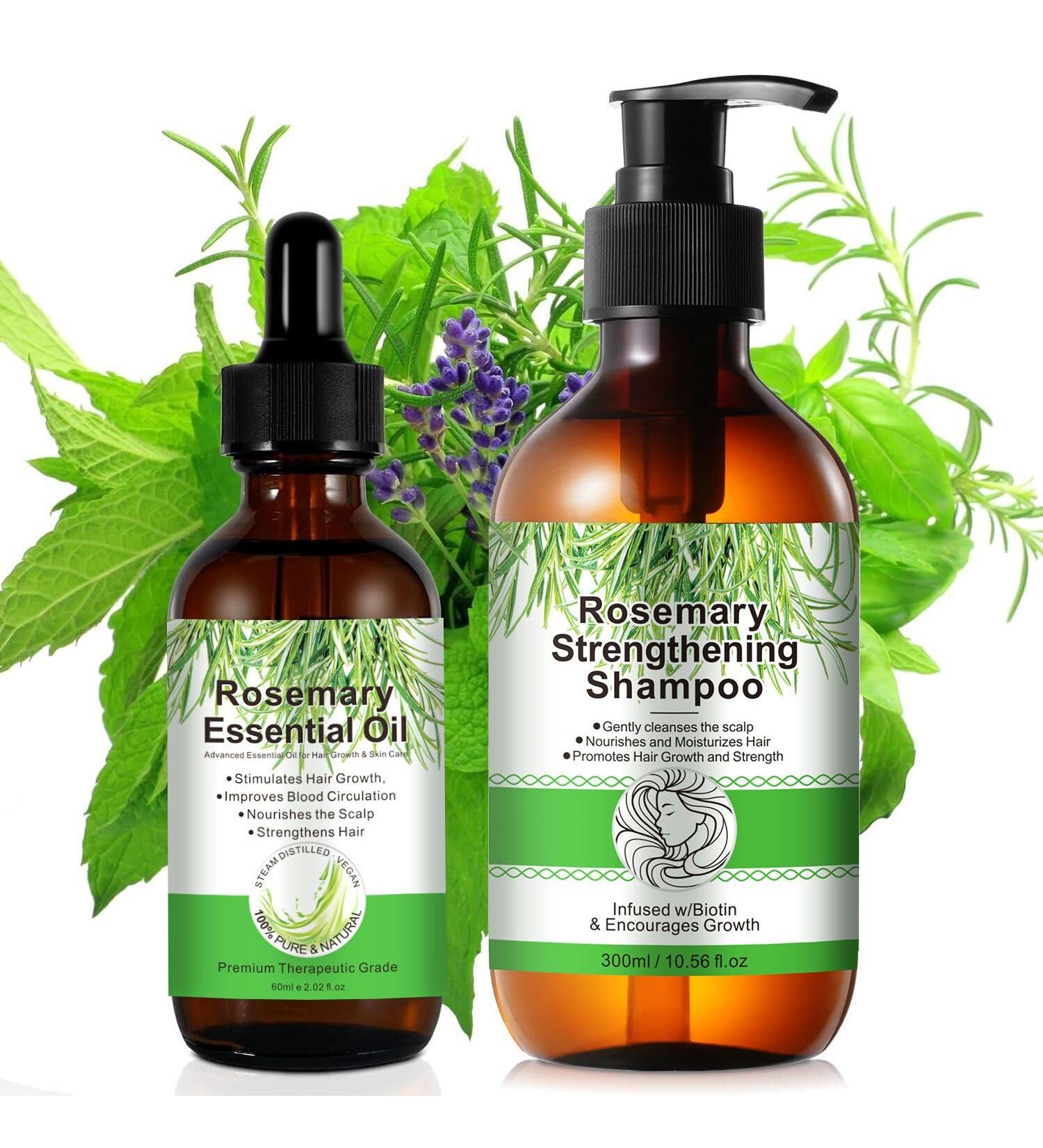 100% Pure Organic Rosemary Shampoo Set for Hair Regrowth - Hair Thinning & Loss Treatment with Growth Oil (10.56 fl.oz) - International Shipping Available - Buy Online on GoSupps.com