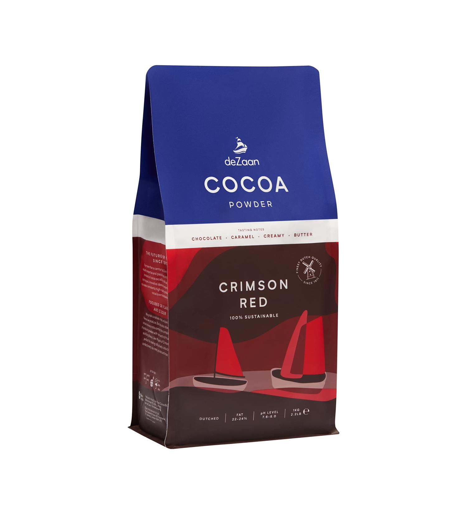 deZaan Crimson red cocoa powder (22-24% fat) 1kg - Buy Online on GoSupps.com