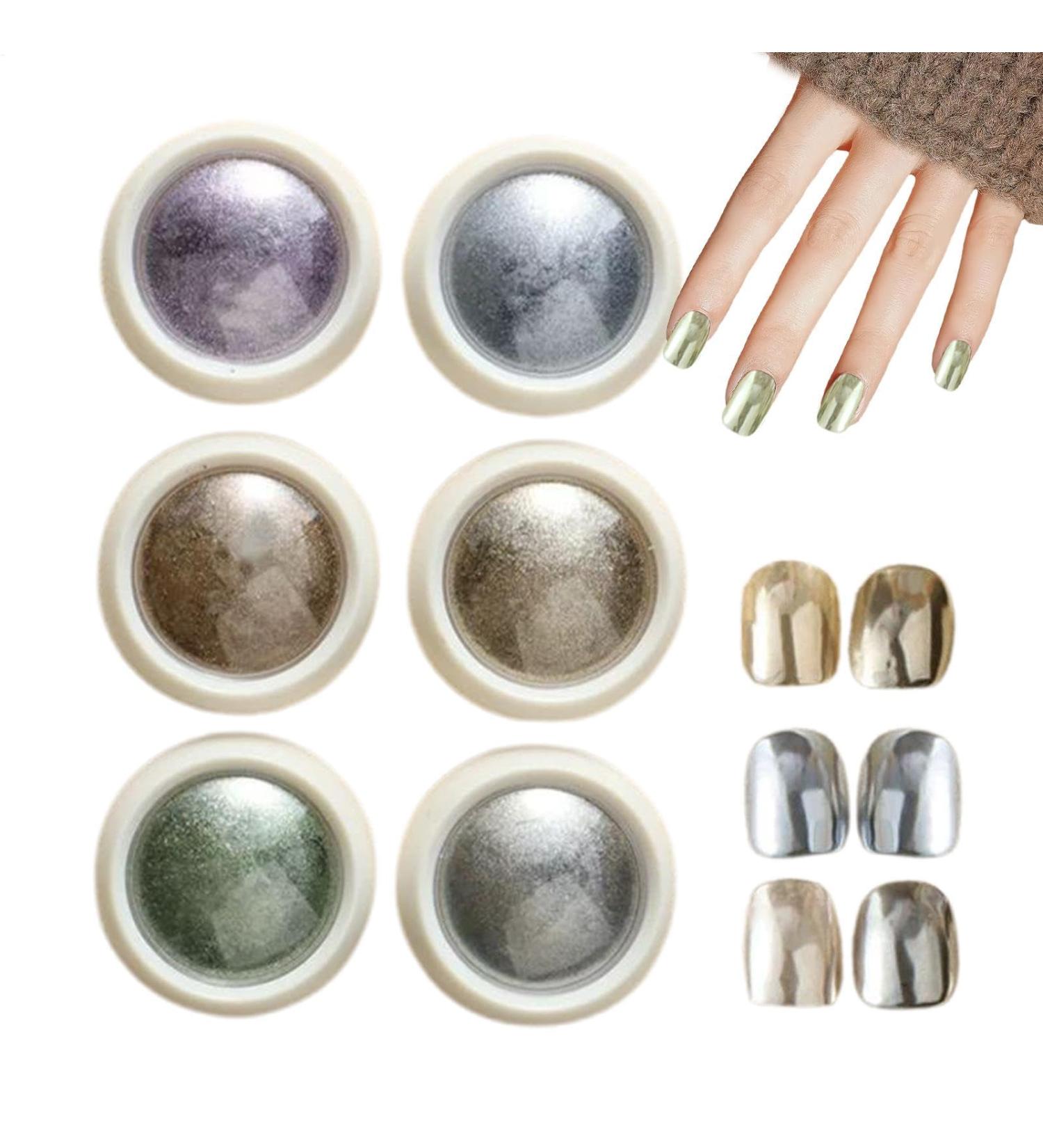 Chrome pour les ongles poudre de paillettes ongles - 6 couleurs paillettes pigment pigment pour les paillettes - Nail Pigment Powder Shimmer pour petite amie femme amie s ur fille 02 B - Buy Online on GoSupps.com