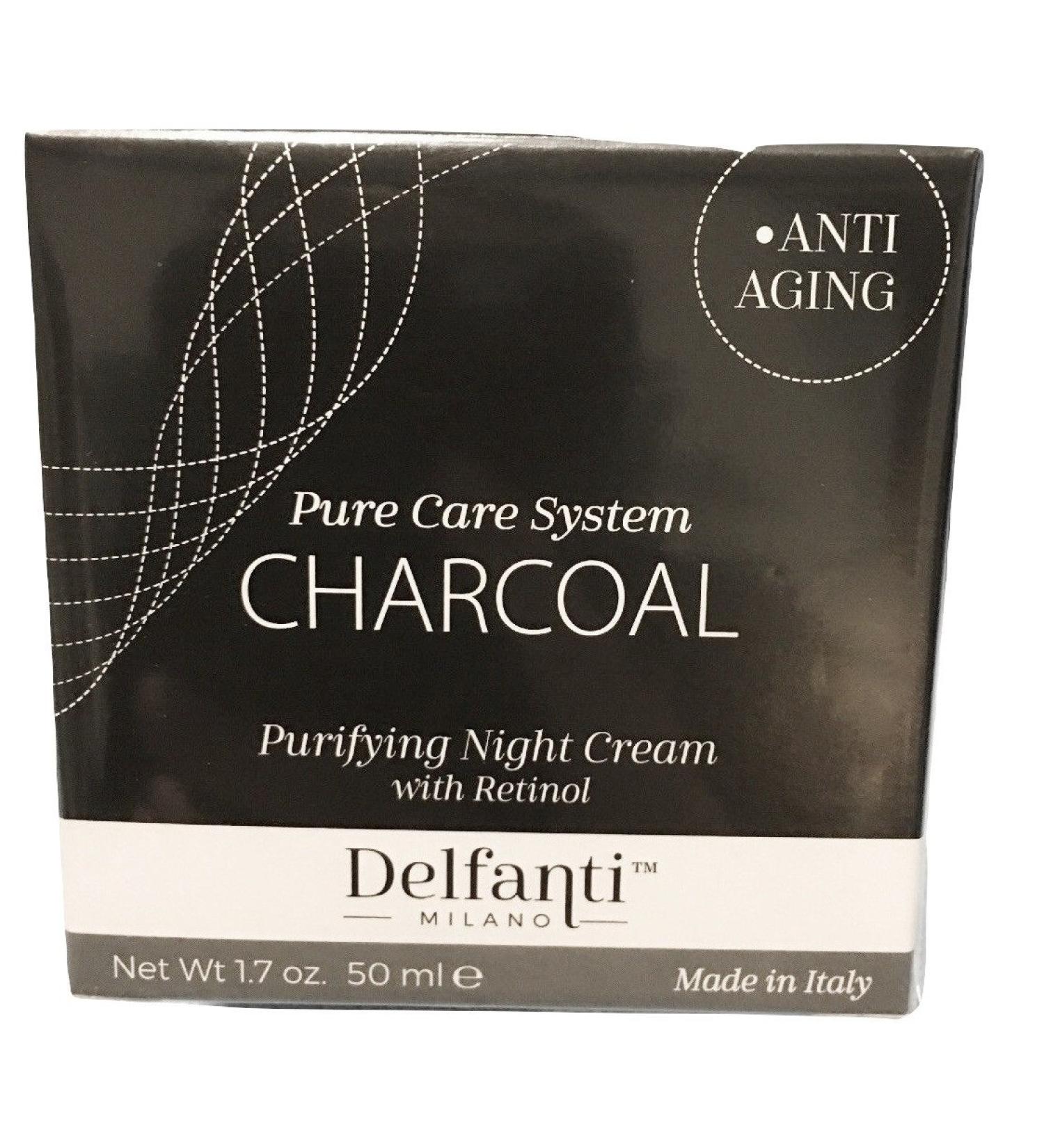 Delfanti Milano Charcoal Purifying Night Cream 1.7 oz - Made in Italy | Best International Shipping & Skin Care Benefits - Buy Online on GoSupps.com