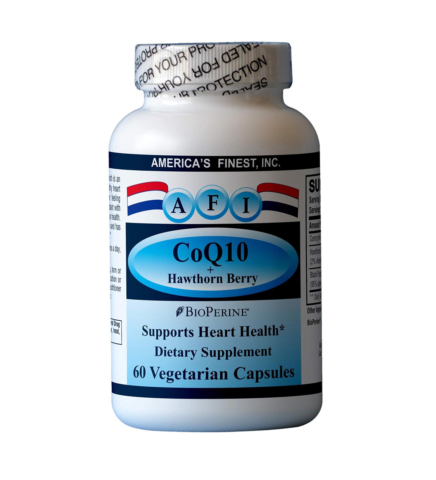 AFI CoQ10 + Hawthorn Berry 60-Count Heart Health Support Supplement High Bioavailability - Buy Online on GoSupps.com