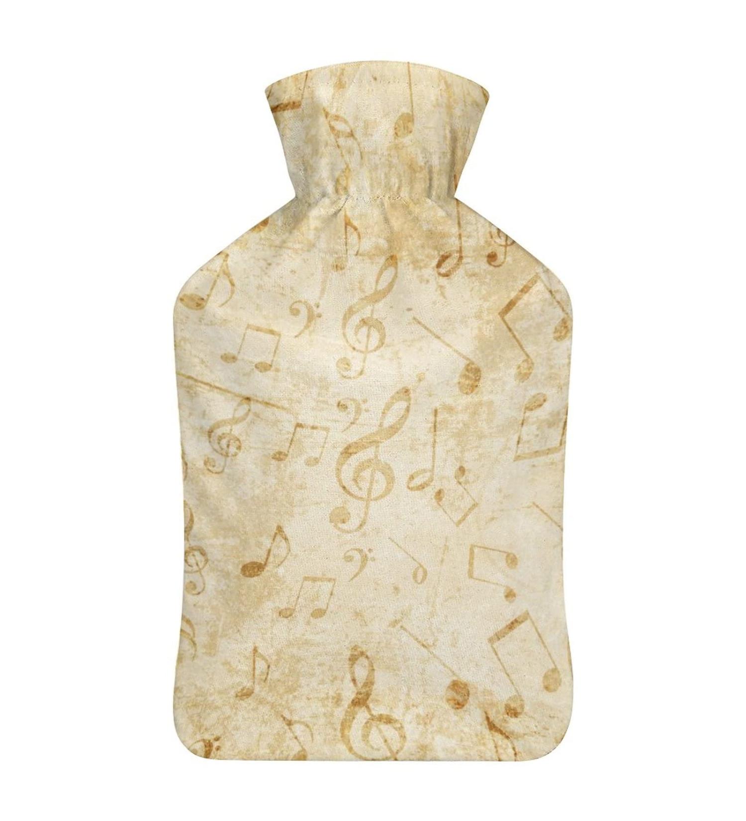Hot Water Bottle with Lid | Musical Notes Rubber Bag for Pain Relief Cramps & Therapy | International Shipping Available - Buy Online on GoSupps.com