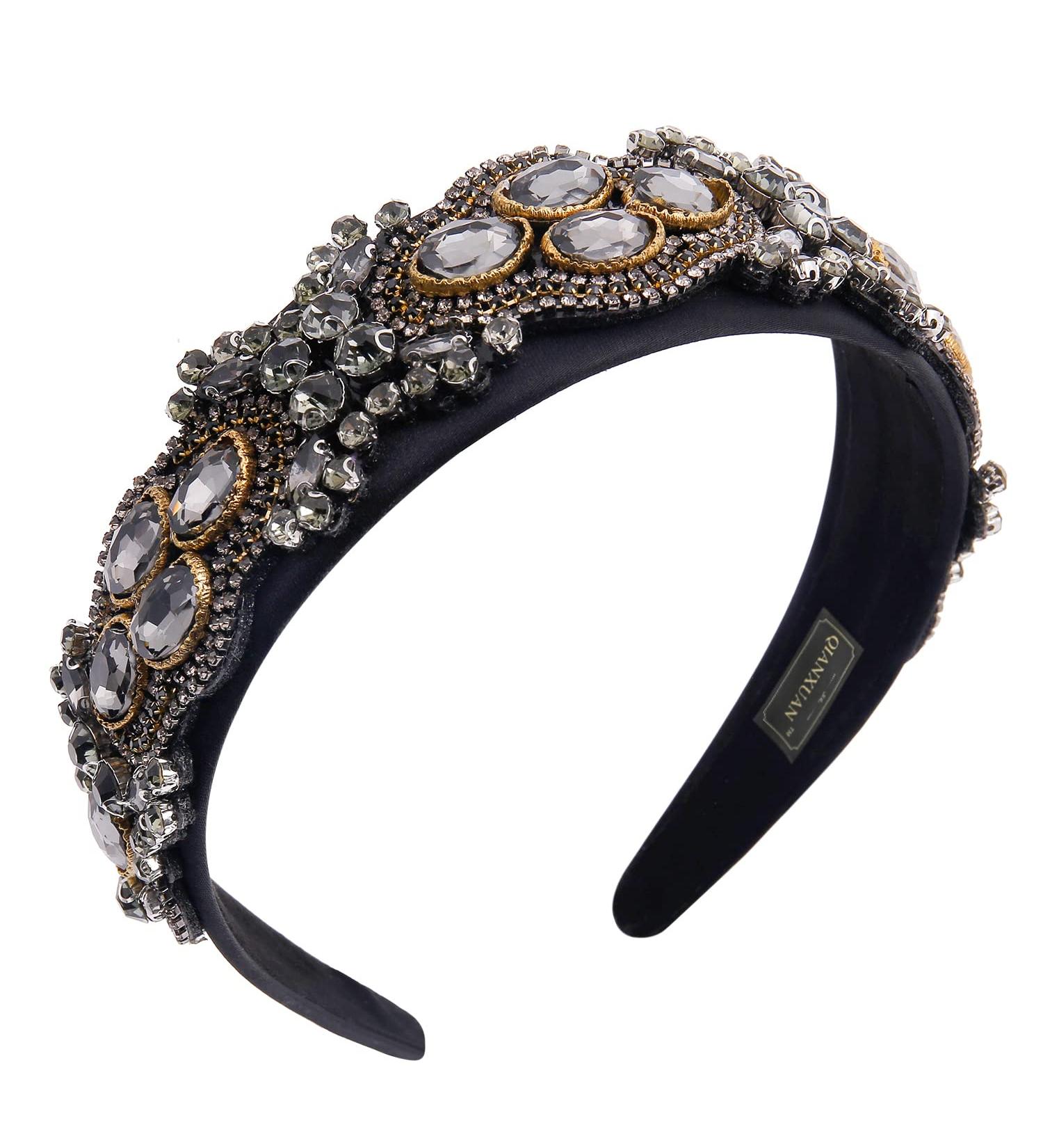 QIANXUAN Rhinestone Headband - Crystal Beaded Embellished Hair Accessory for Women - Buy Online on GoSupps.com