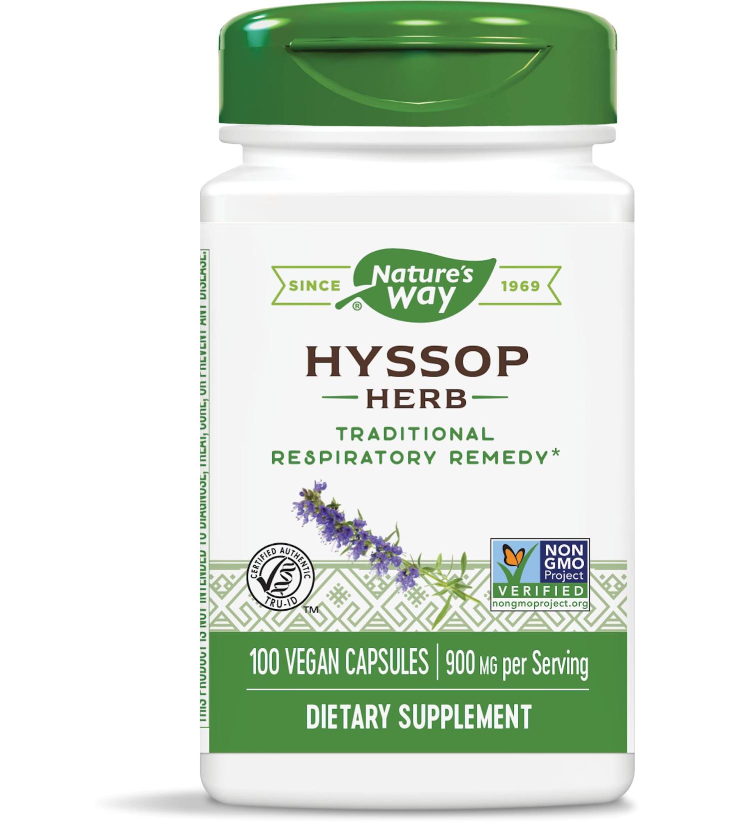 Nature's Way Hyssop Herb 900 mg - 100 Vegan Capsules for Immune Support - Buy Online on GoSupps.com