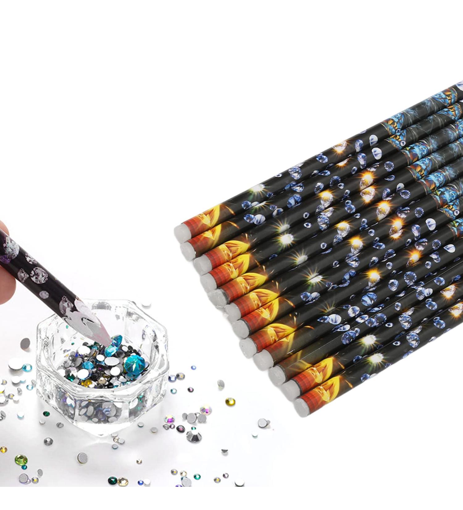12PZ Nail Dotting Wax Pen for DIY Nail Art | Self-Adhesive Strass Picker & Diamond Painting Accessories - Buy Online on GoSupps.com