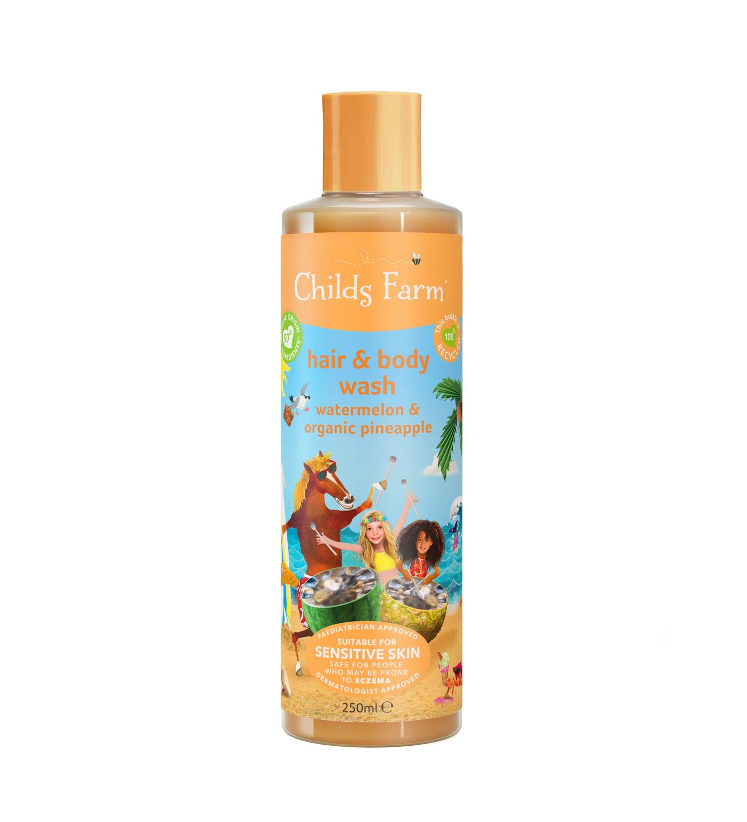 Childs Farm Kids Hair & Body Wash 250ml | Watermelon & Organic Pineapple | Gentle Cleansing for Dry, Sensitive & Eczema-prone Skin - Buy Online on GoSupps.com