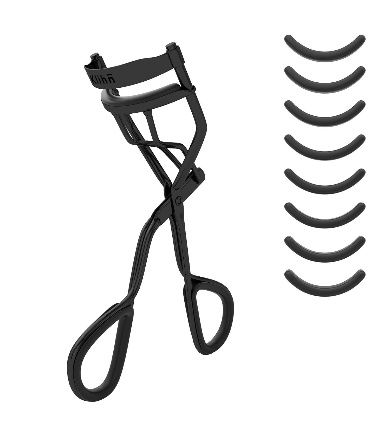 Klihn Exclusive Eyelash Curler | 8 Extra Silicone Pads | High-Quality Carbon Steel Tool for Perfectly Curved Lashes - Buy Online on GoSupps.com