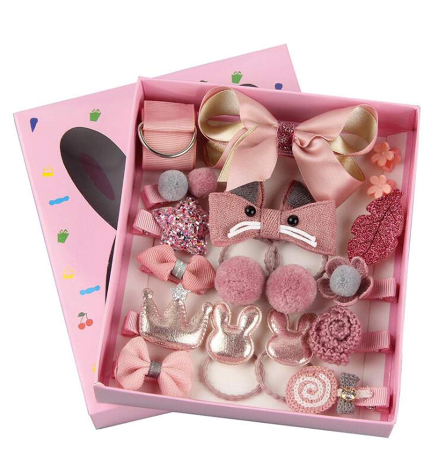 Buy Pink 18-Part Hair Clip Set for Girls | Perfect Hair Accessories for Babies & Toddlers | Ideal Birthday Gift - Buy Online on GoSupps.com