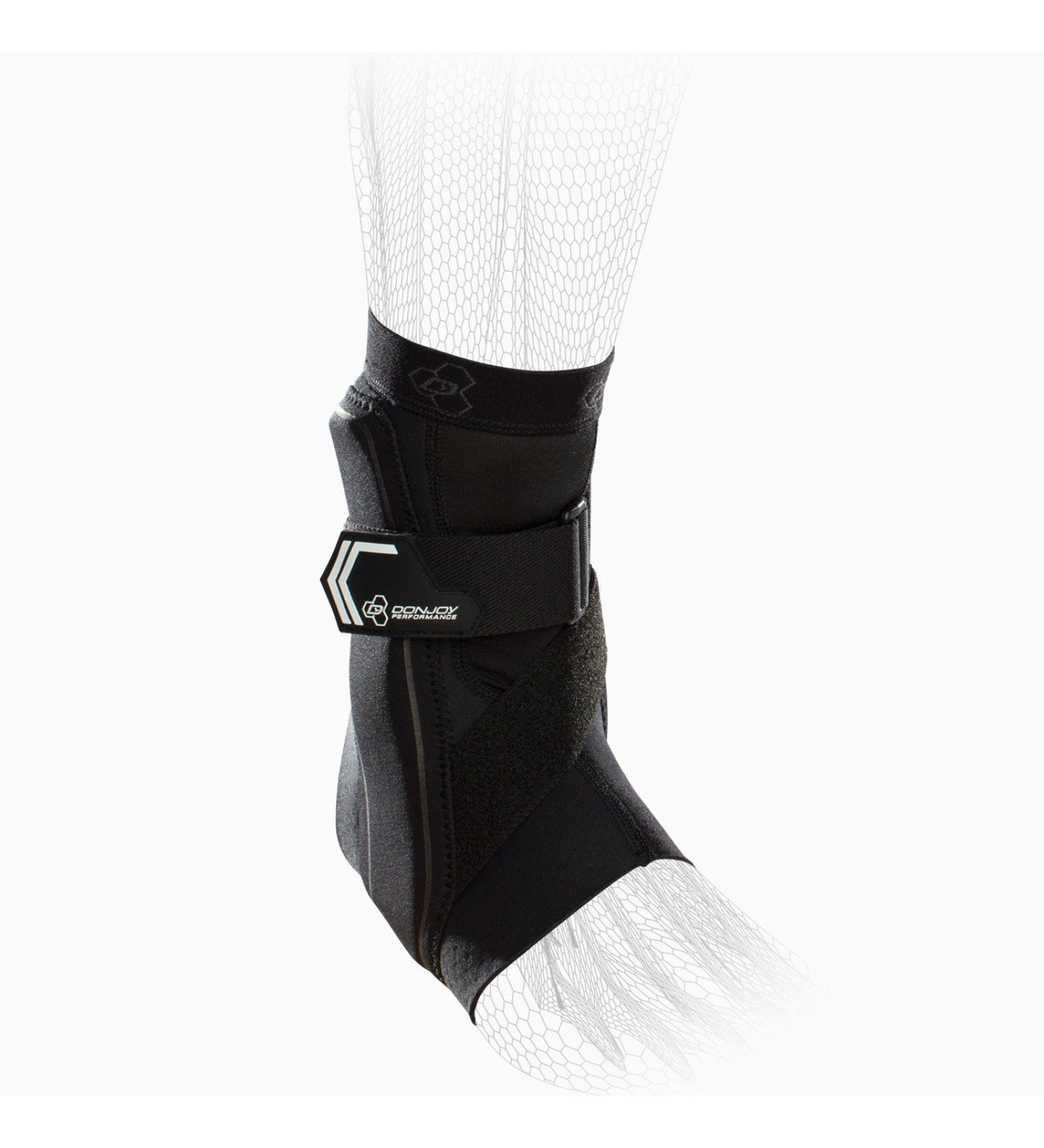 DonJoy Performance Bionic Ankle Brace 60 Stay w/Stirrup for Mild to Moderate Ankle Support Prevent Ankle Sprains Rolls/Ideal for Soccer Football Tennis Walking Running Baseball Softball Medium Left Foot Black