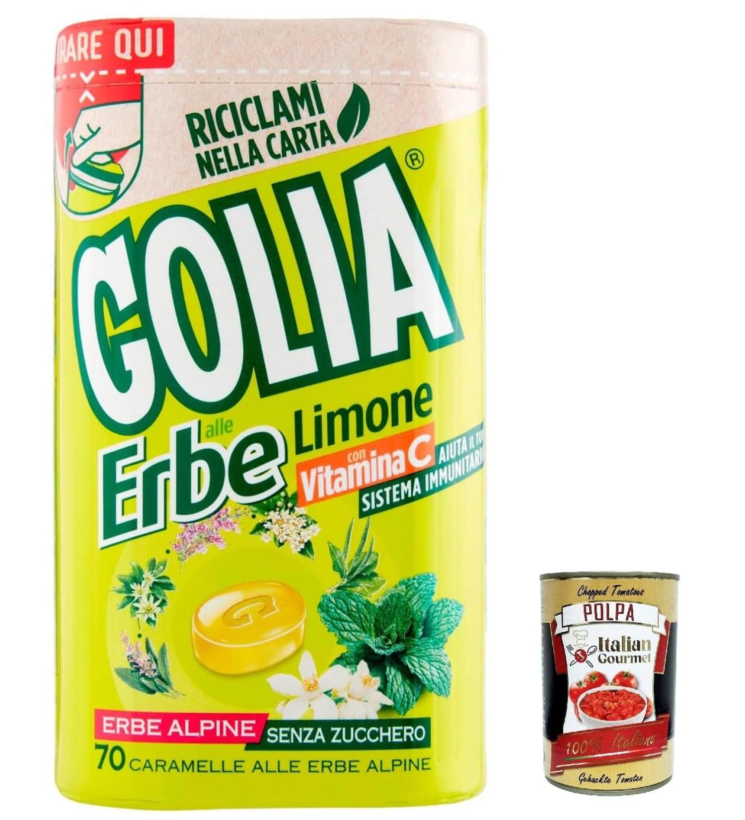  Italian Gourmet E.R. Perfetti Golia Lime Lollipops Unsweetened with Herbal Extracts and Lemon 130g + Italian Gourmet Polpa 400g Set of 6 - Buy Online on GoSupps.com