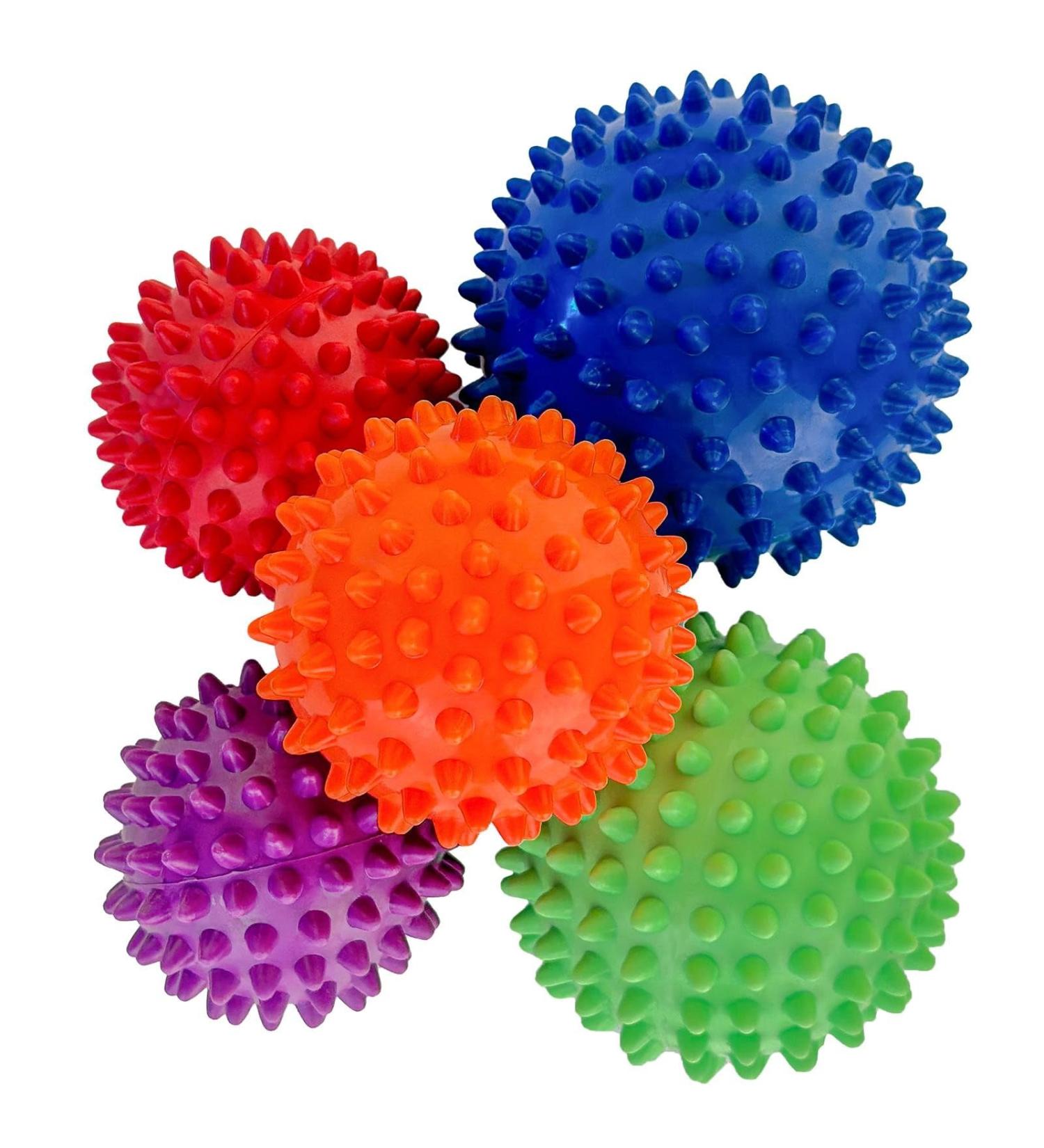 SCSPORTS Hedgehog Ball - Anti-Stress & Massage Ball Set (5.5-8 cm) for Therapy Foot & Hand Massage - Multicolored Fascia Ball with Knobs - Buy Online on GoSupps.com