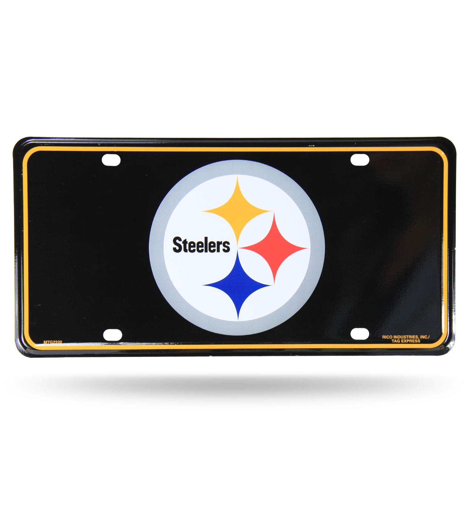 Pittsburgh Steelers Black Metal License Plate - Official NFL Merchandise - Buy Online on GoSupps.com