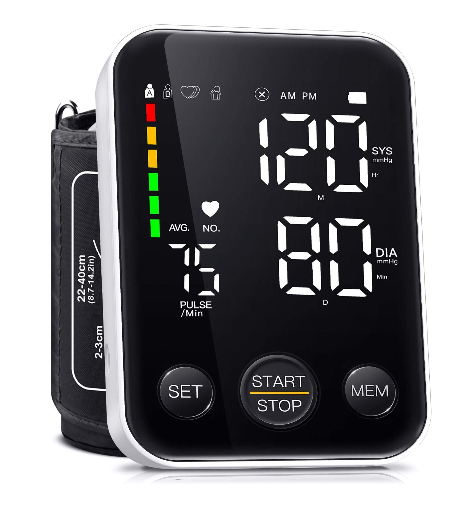 Buy Blood Pressure Monitor - Upper Arm BP Machine for Home Use | 2x120 Memory Adjustable Cuff Large Display & Backlight - Buy Online on GoSupps.com