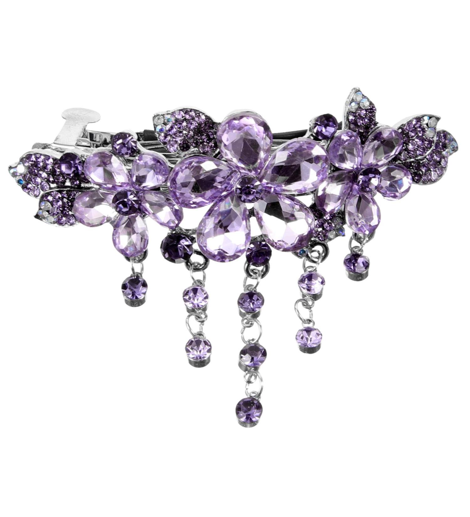 MAGICLULU Hairpin Lady Hair Clip Hair Barrettes Accessories Fashion Hair Clips Hair Jewelry for Braids Rhinestone Trim Decor Women Barrette Crystal Back of Head Miss Zinc Alloy Purple - Buy Online on GoSupps.com