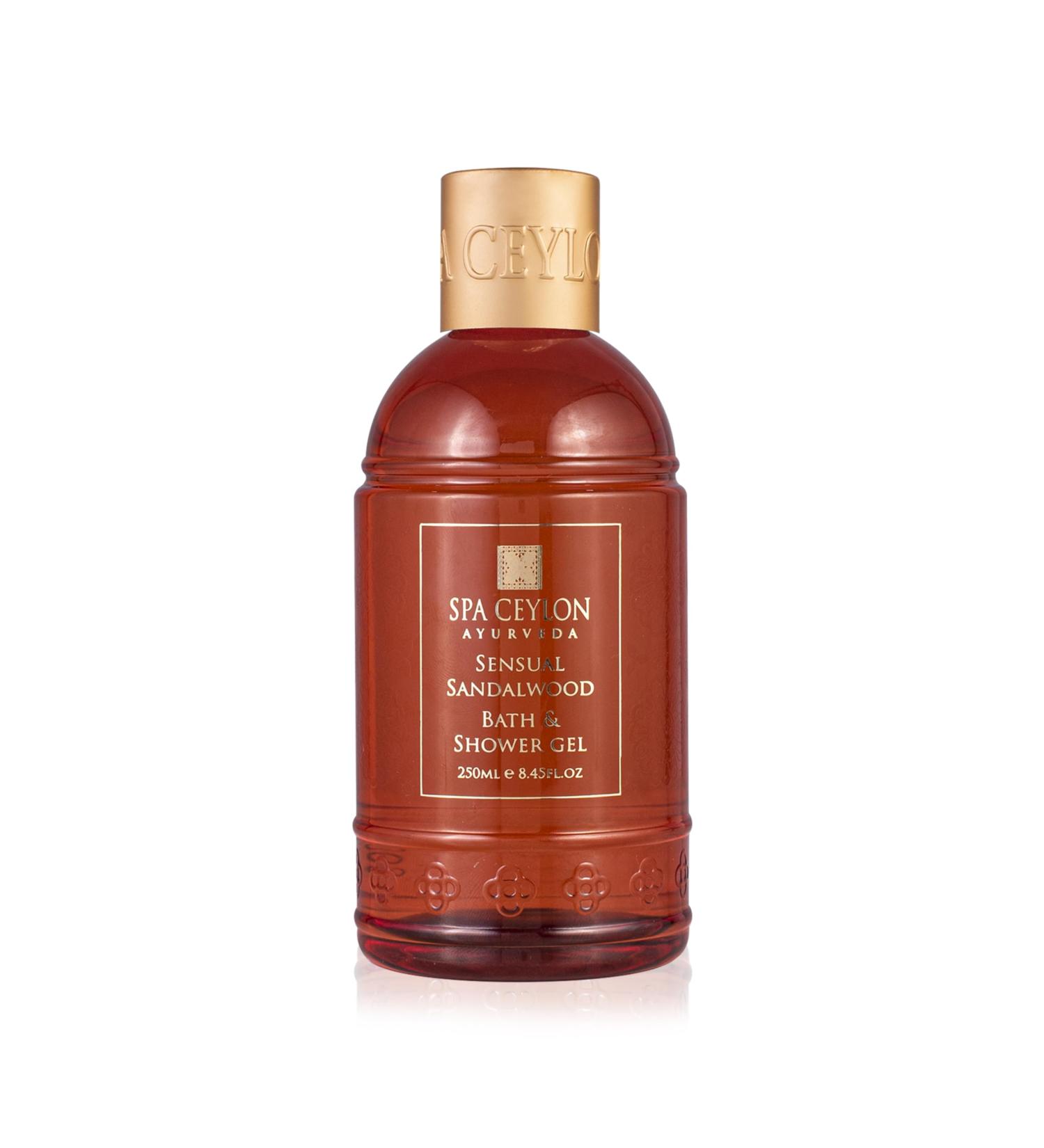 SPA CEYLON Sensual Sandalwood Bath & Shower Gel - Hydrating Herbal Wash with Aloe Vera & Coconut | Vegetarian & Cruelty-Free - Buy Online on GoSupps.com