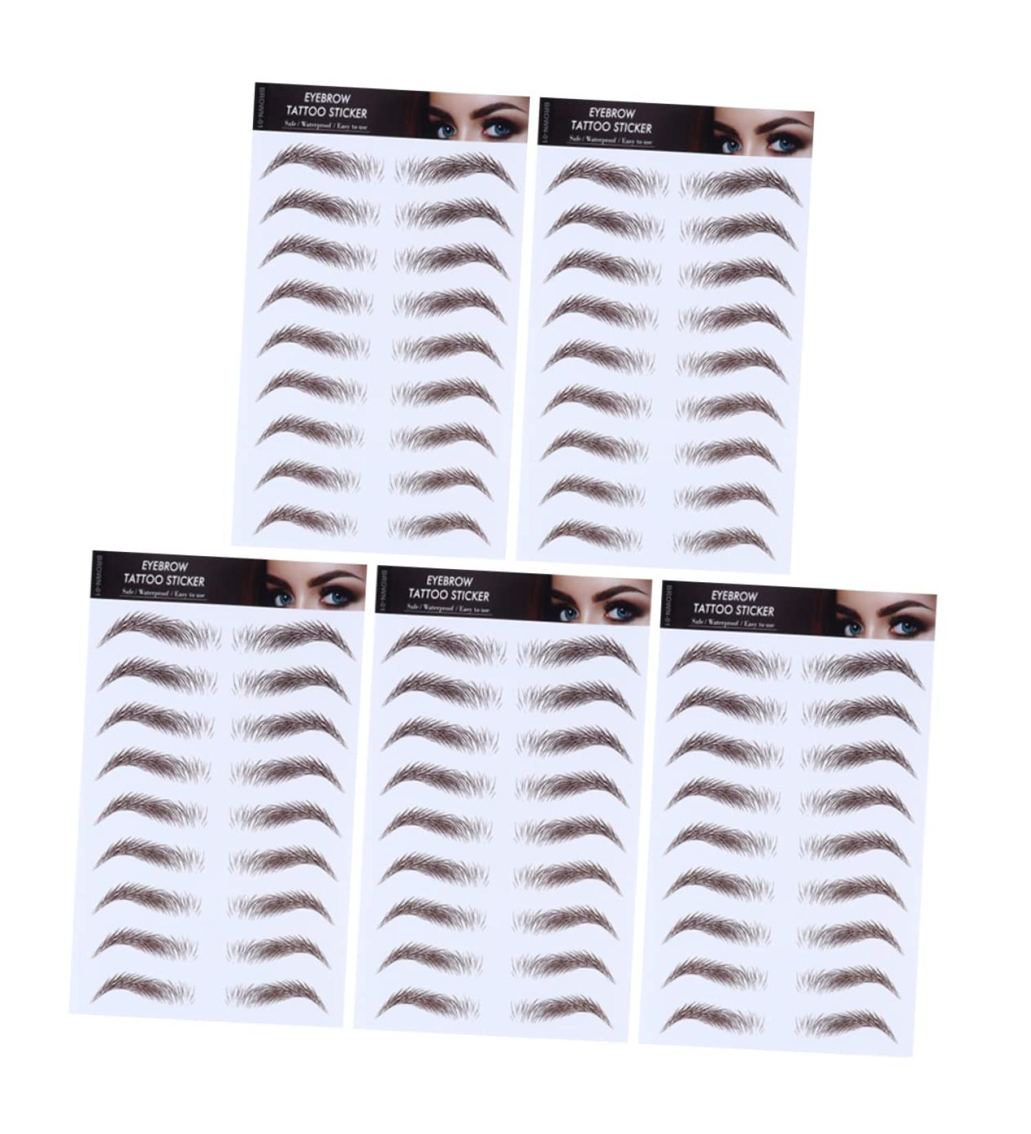 POPETPOP 5pcs Eyebrow Stickers Blush Makeup Brow Shaper Hair-like Eyebrows Stickers Artificial 4d Plate 21x15cm Brown - Buy Online on GoSupps.com