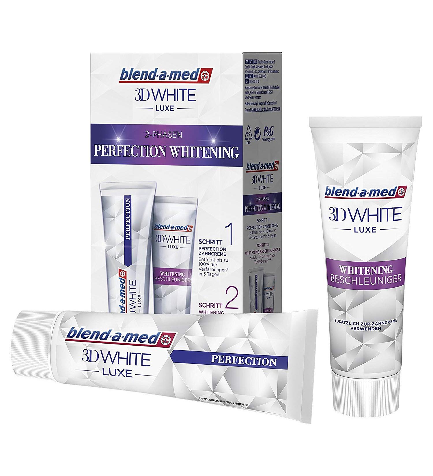 2x blend-a-med 3D White Luxe 2-Phase Perfection Whitening 4 x 75 ml toothpaste