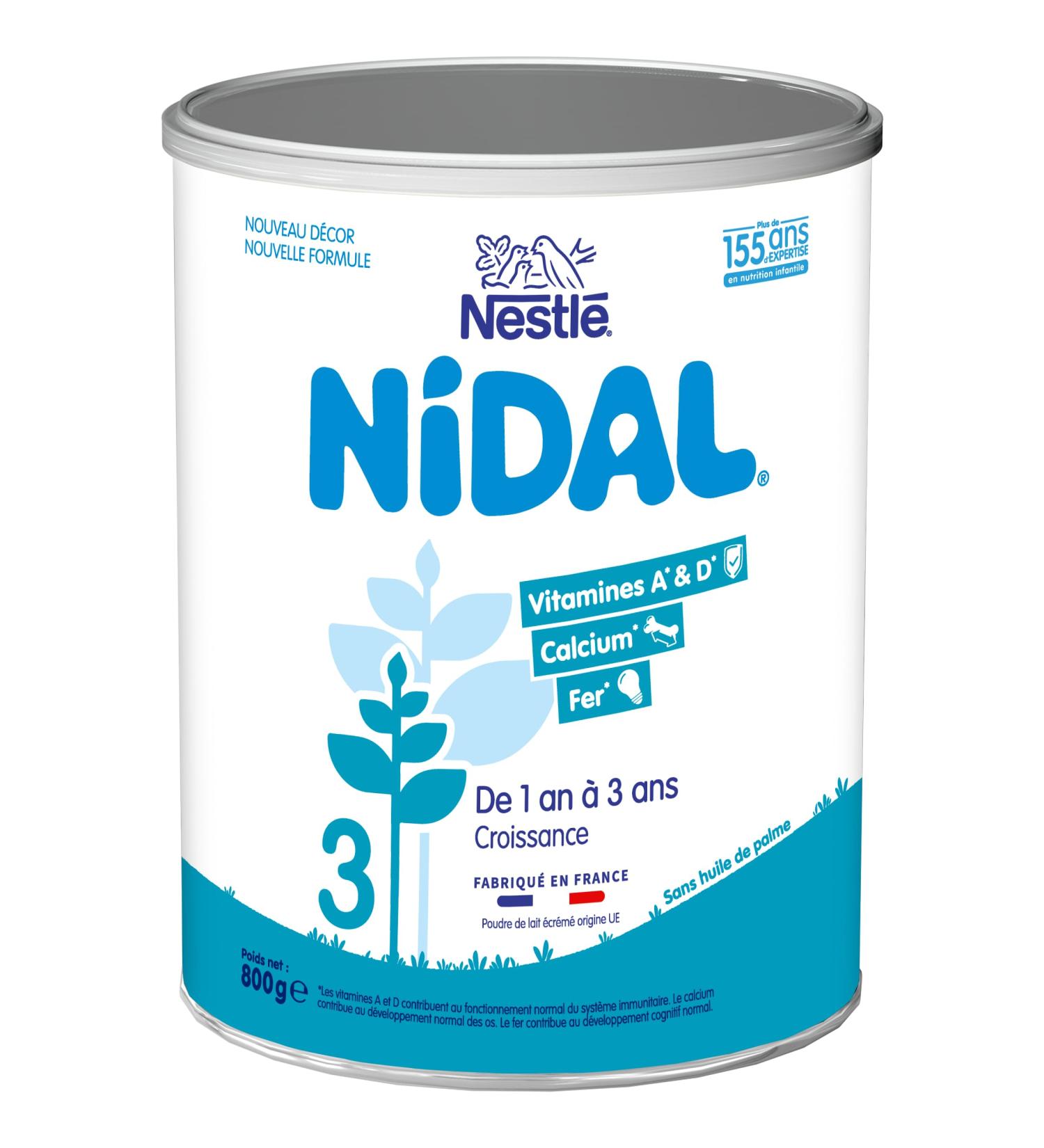 Nestl Nidal 3 Lait de croissance en poudre de 1 3 ans - Bo te de 800g Nidal 3 me ge Bo te 800 g (Lot de 1) - Buy Online on GoSupps.com