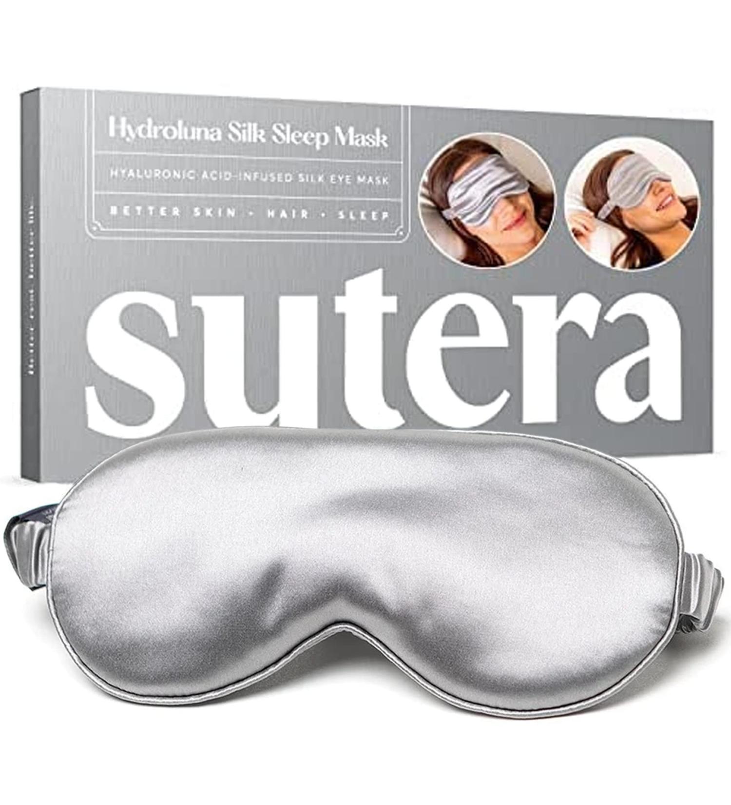 Sutera Hydroluna Silk Eye Mask - Hyaluronic Acid for Skin Hydration - Comfortable Blackout Sleep Mask for Women Men - 1 Pack - Buy Online on GoSupps.com