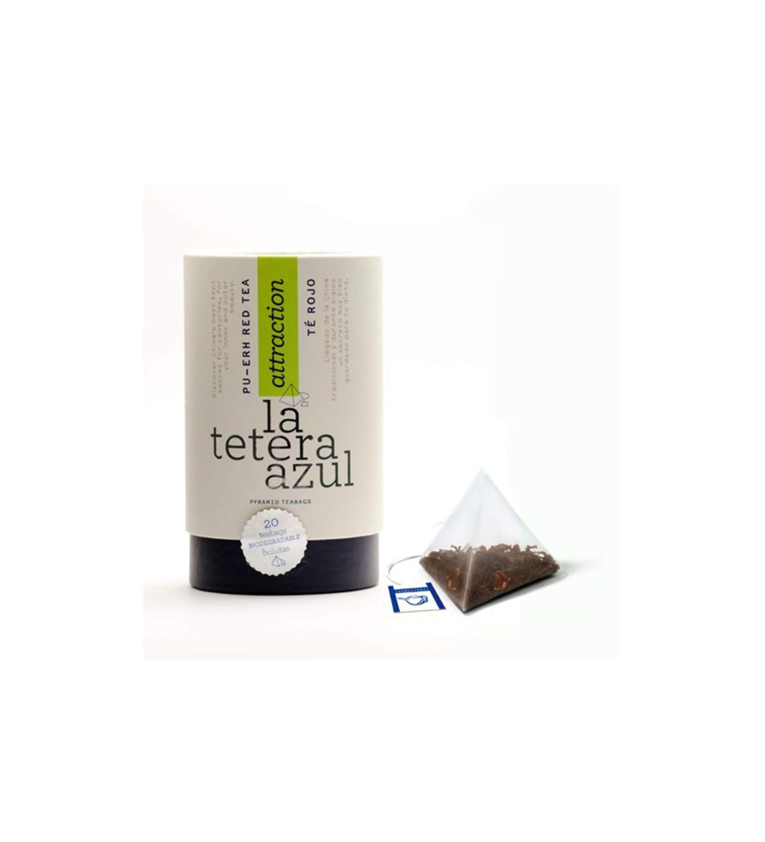  LATETERAZUL LA TETERA AZUL Pu Erh Premium Red Tea with Hibiscus Strawberry Kiwi and Apple Slimming Infuser 20 Pyramid Pot - Buy Online on GoSupps.com