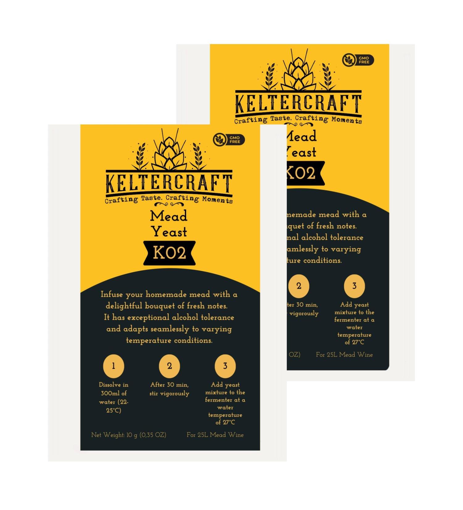 Keltercraft K02 Levure Hydromel 20g: Pour 50L Mead Yeast | Faites votre propre vin d'hydromel ! - Buy Online on GoSupps.com