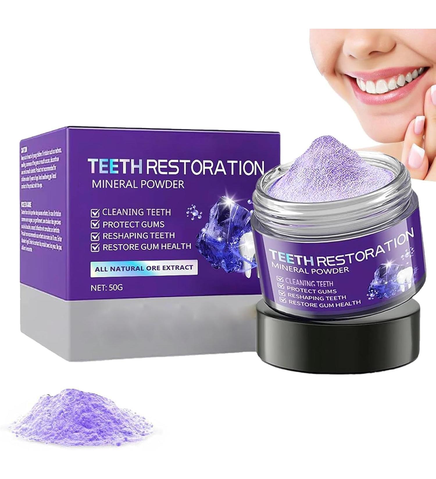 Teeth Restoration Mineral Powder Dental Restoration Mineral Powder Polished Teeth Whitening Powder Mineral Tooth Powder Effective in Strengthening Teeth and Gums Protect Gums and Freshen Breath (1) - Buy Online on GoSupps.com