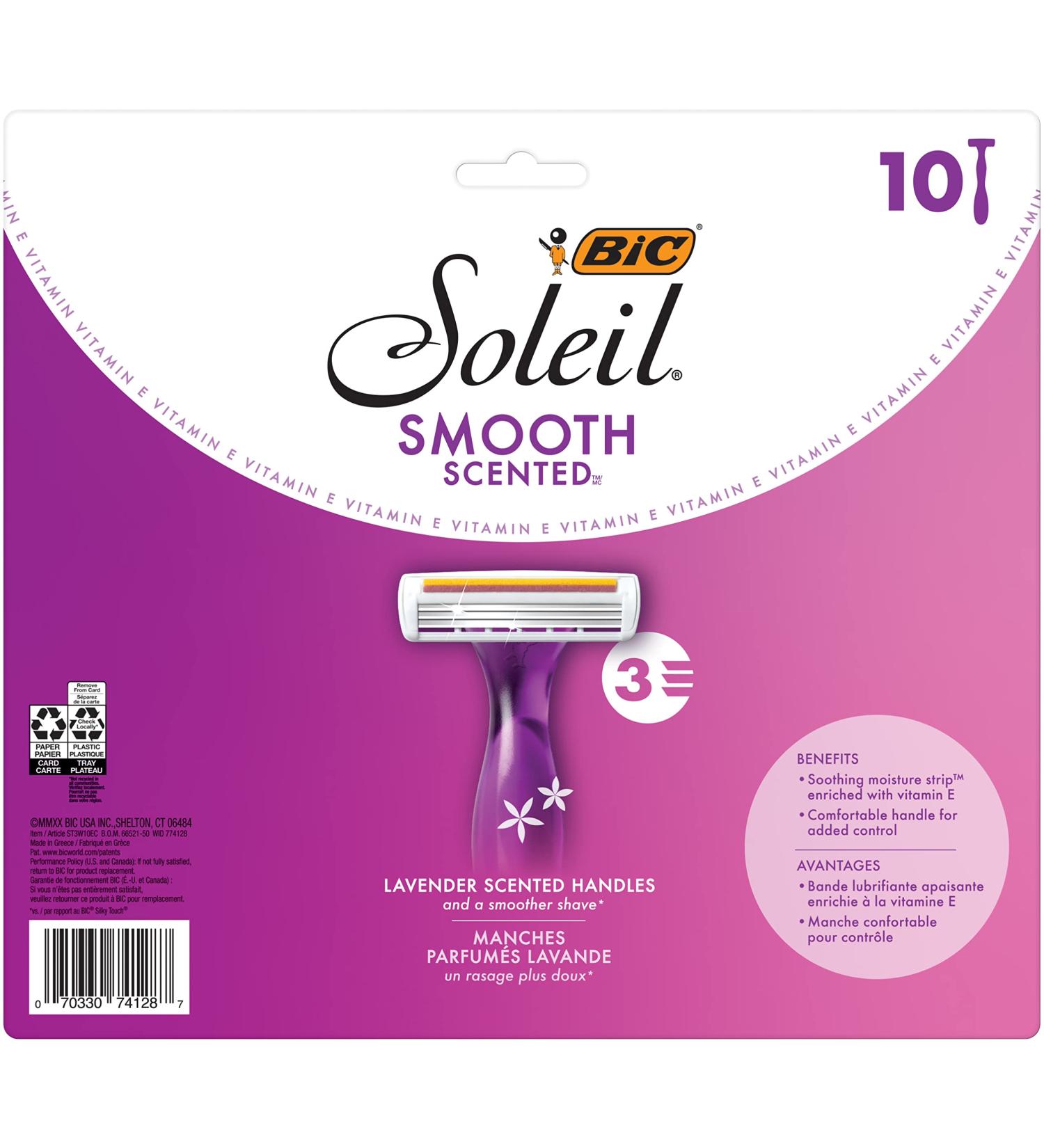 BIC Soleil Smooth Scented Women's Disposable Razor - 10 Triple Blade Razors for Smooth Shave - Buy Online on GoSupps.com