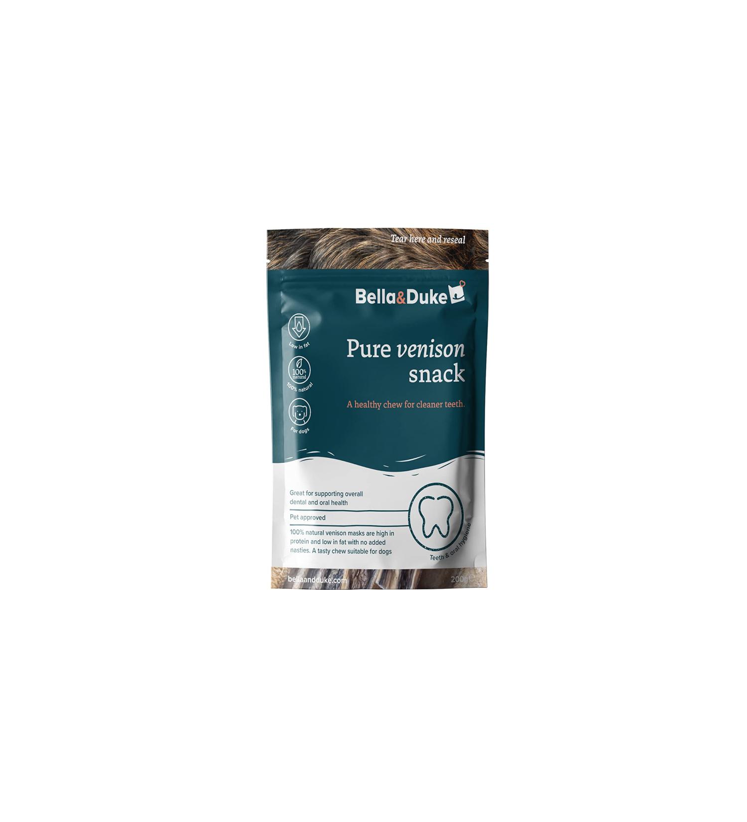 Bella & Duke Venison Dog Snack - Natural Dental Stick Alternative - Grain-free, High Protein, Hypoallergenic Chew for Cleaner Teeth and Plaque Prevention - Buy Online on GoSupps.com