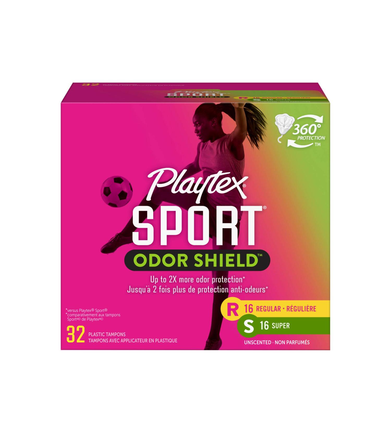 Playtex Sport Fresh Balance Tampons Multipack - 32 Count Regular and Super with Odor Shield Technology - Buy Online on GoSupps.com
