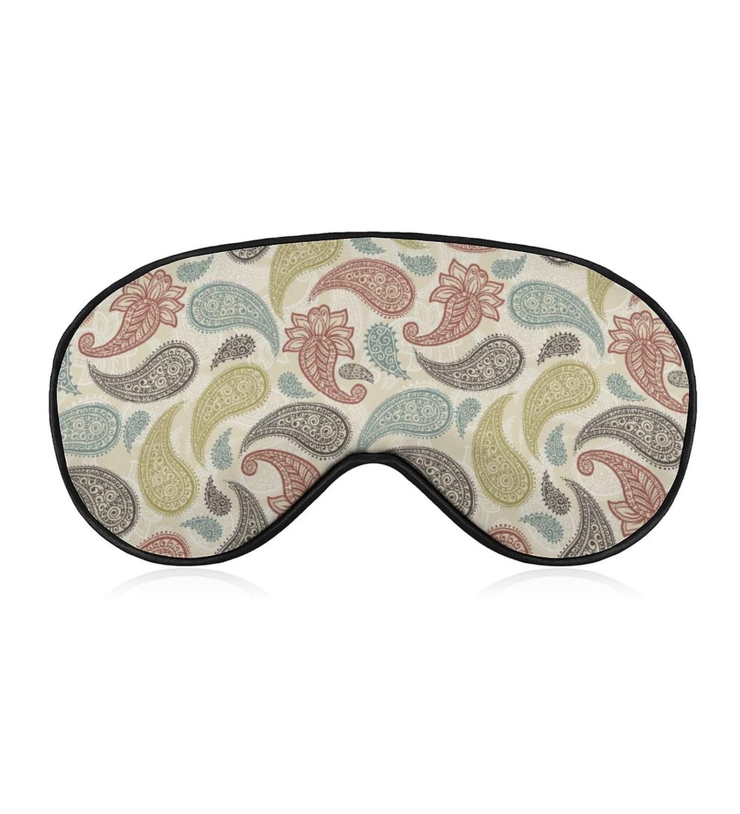 Shop Retro Paisley Sleep Mask for Women | Adjustable Eye Shades with Elastic Strap - Perfect for Travel & Sleep - Buy Online on GoSupps.com